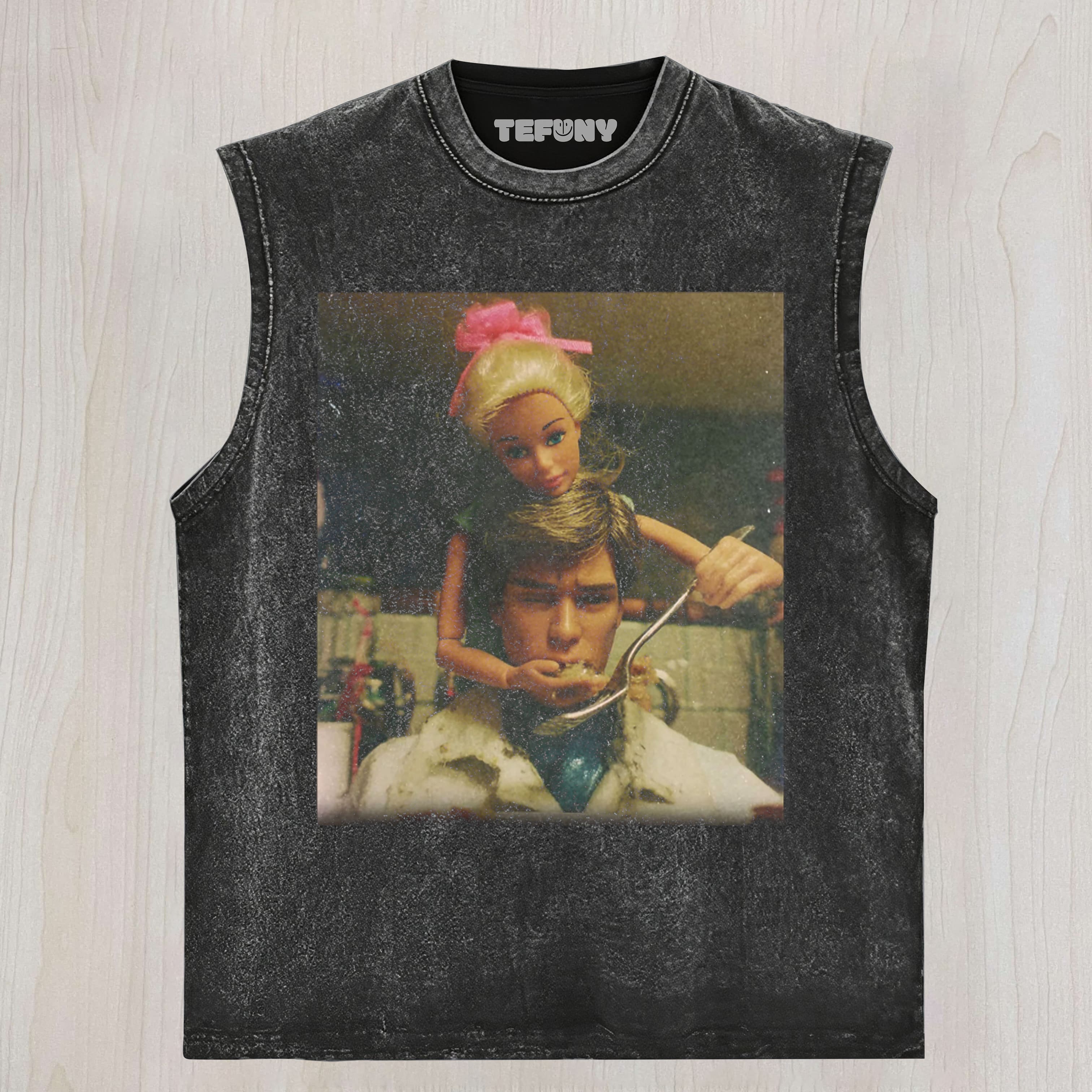 DOLL FACE MEME TABLE MANNERS UNISEX TEE, TANK TOP, LAYERED LS, SWEATSHIRT & HOODIE