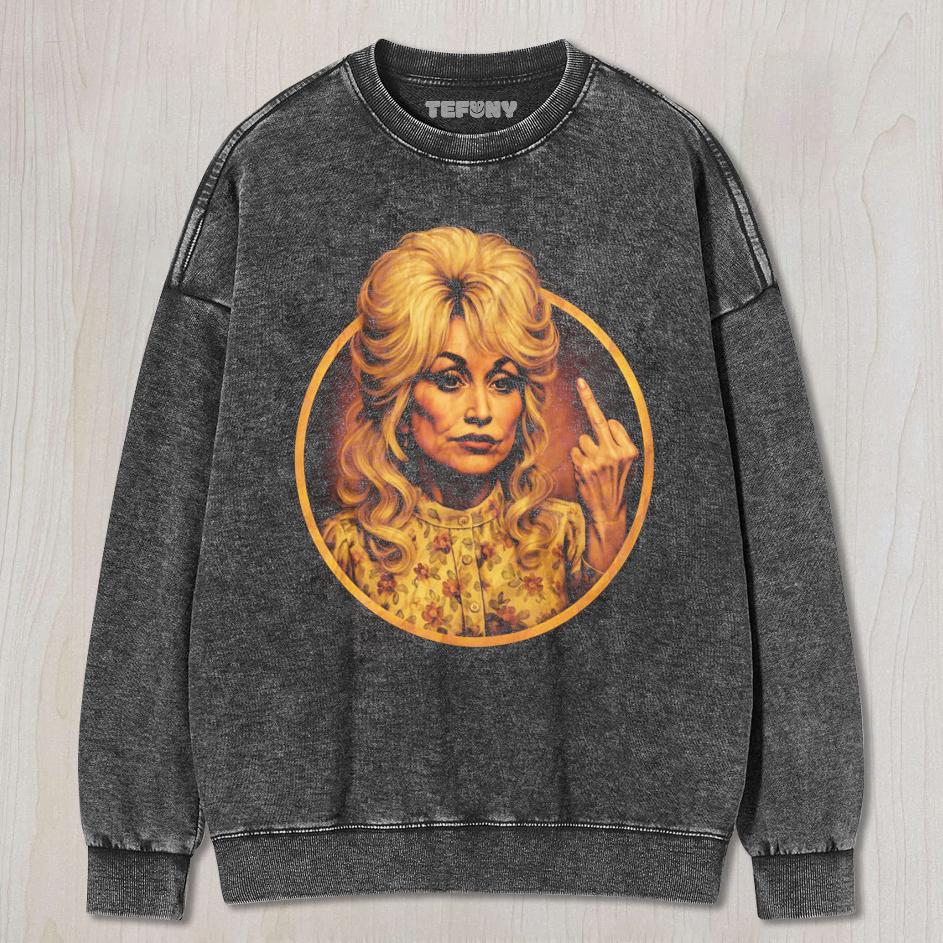 DOLLY PARTON GIVES THE MIDDLE FINGER TEE & SWEAT & HOOD