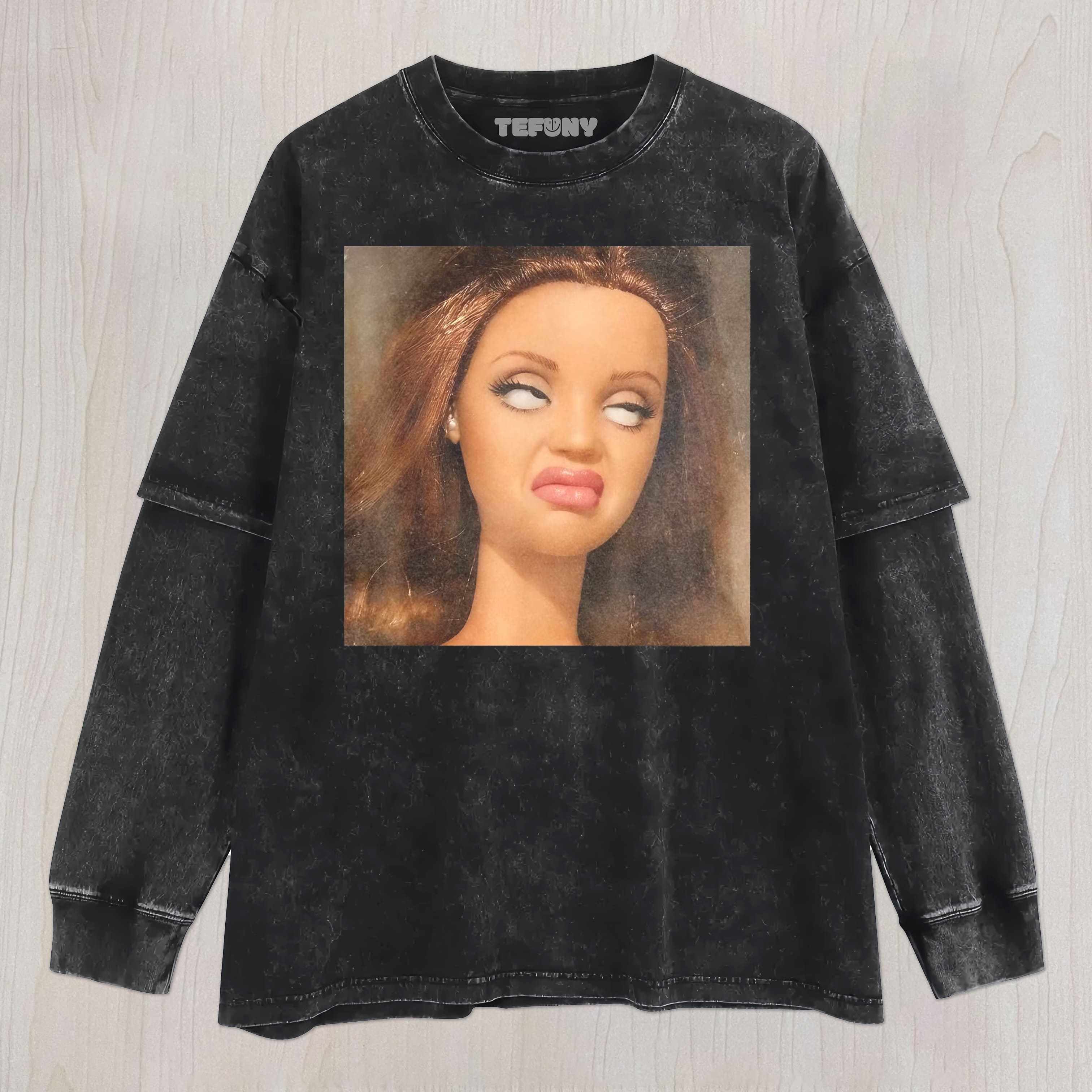 DOLL FACE MEME V4 UNISEX TEE, TANK TOP, LAYERED LS, SWEATSHIRT & HOODIE