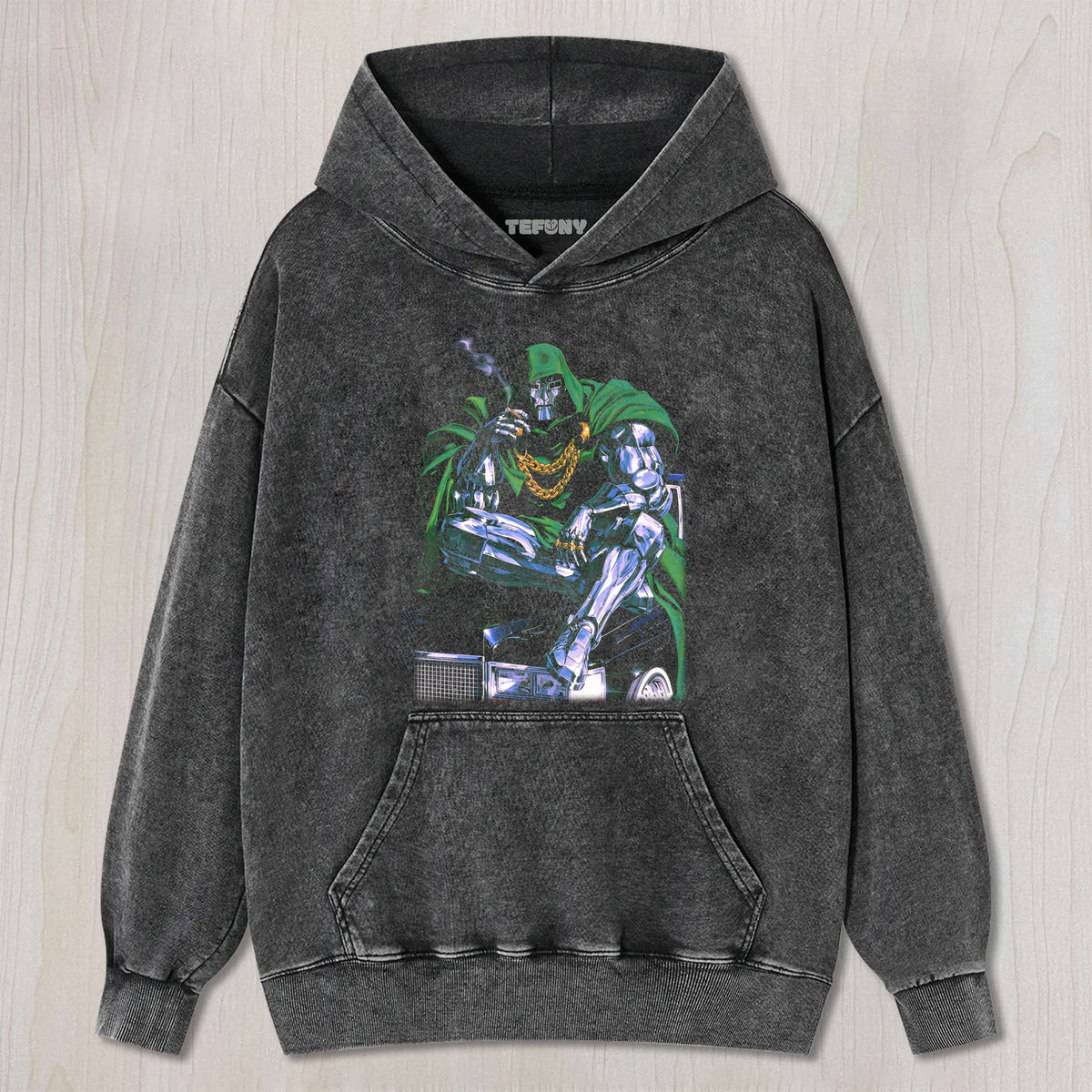 DR.DOOM SITTING ON THE CAR UNISEX TEE, TANK TOP, LAYERED LS, SWEATSHIRT & HOODIE