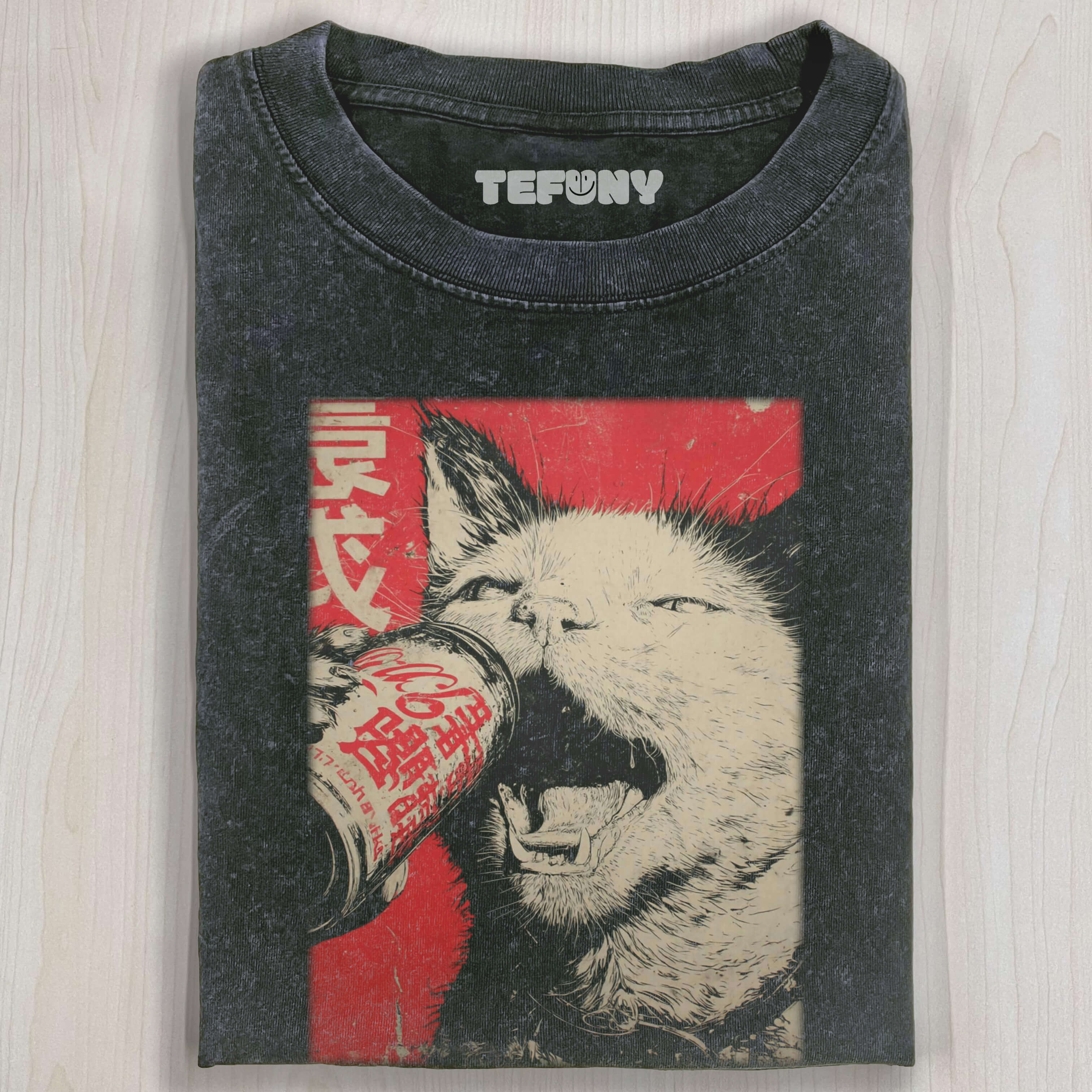 DRINKING CAT T-SHIRT