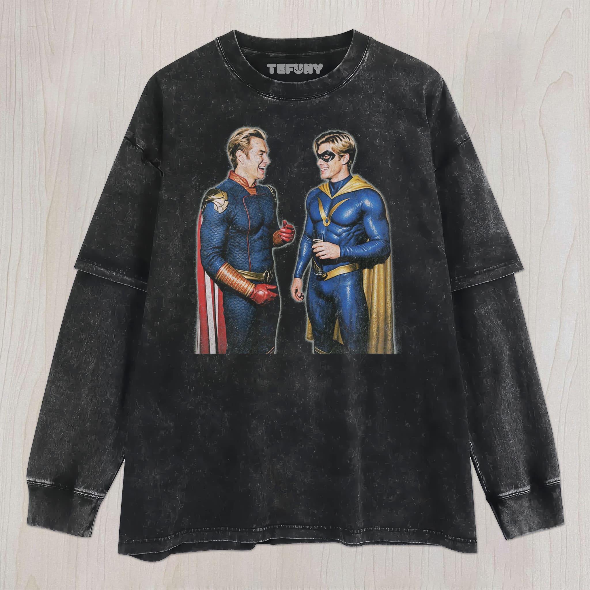 DUAL CAPE HERO FILM GRAPHIC UNISEX TEE, TANK TOP, LAYERED LS, SWEATSHIRT & HOODIE