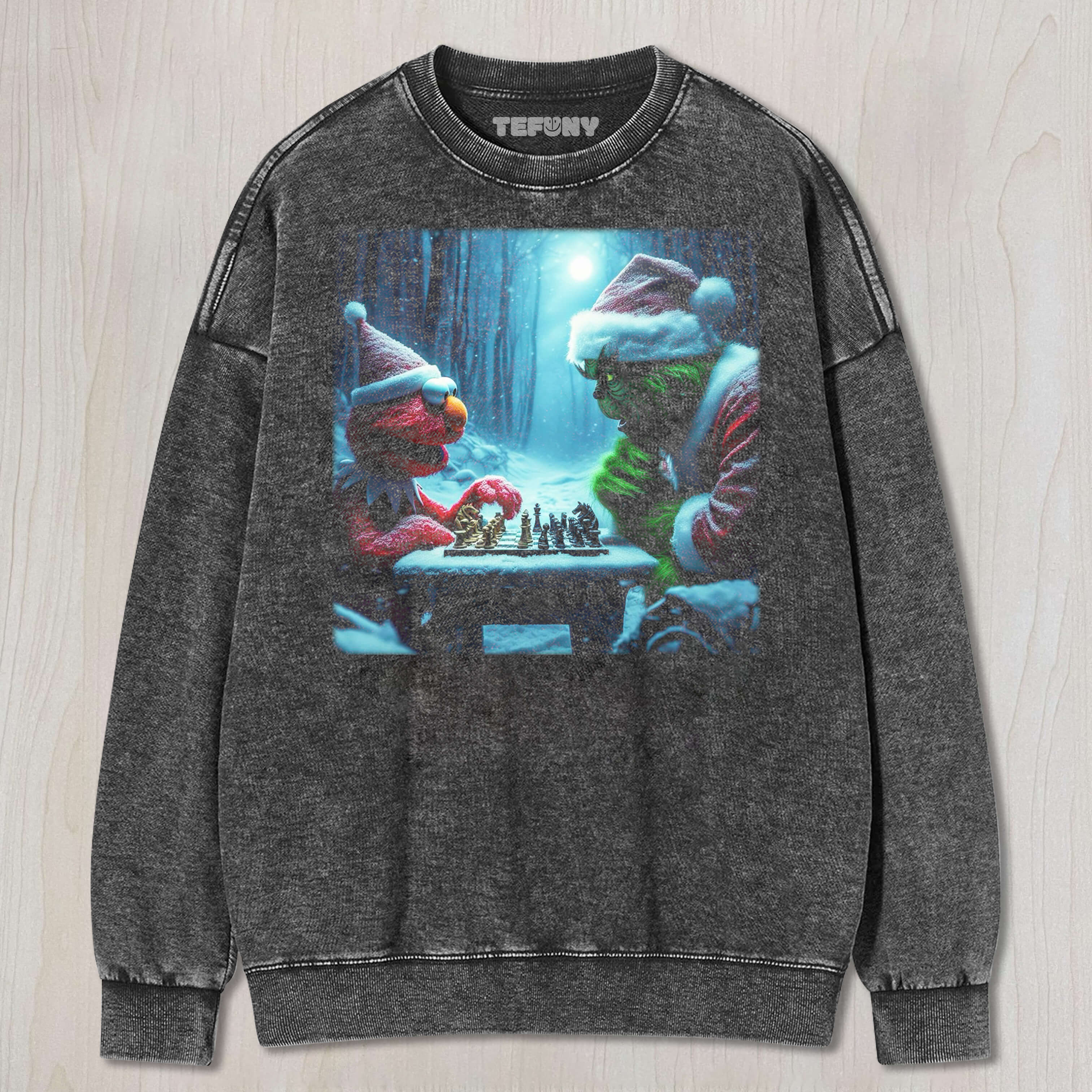 ELMO AND GRINCH PLAY CHESS TEE & SWEAT & HOOD