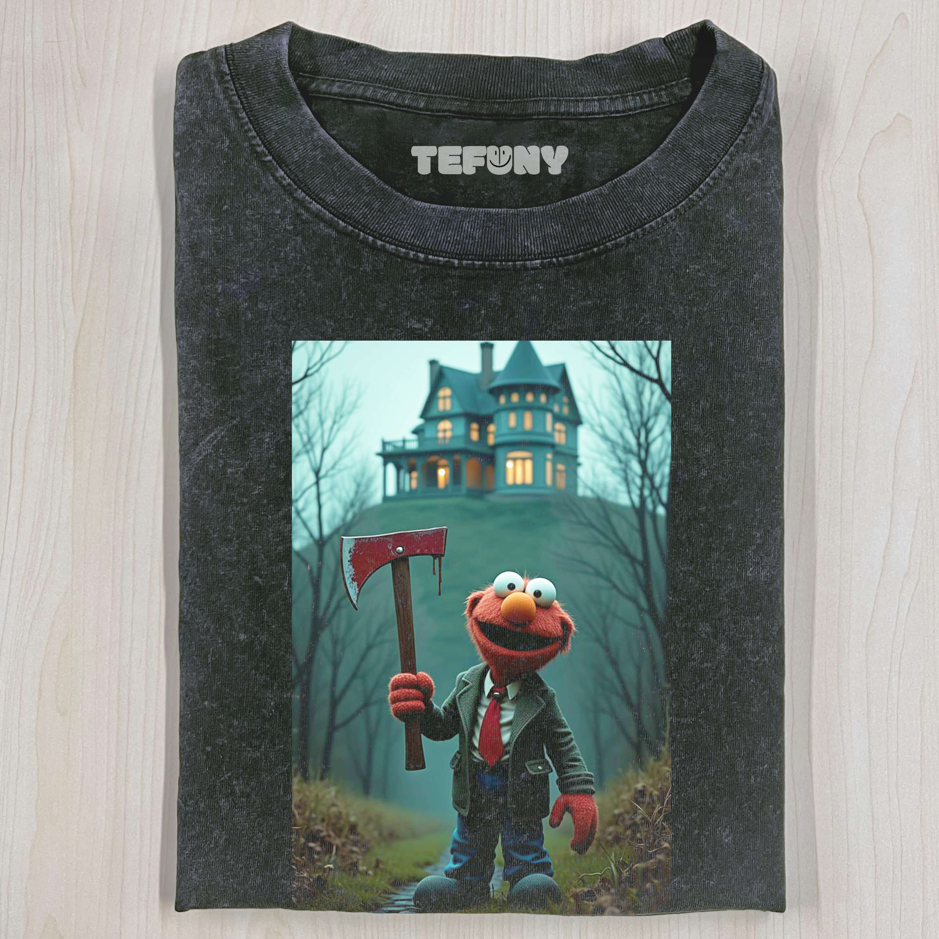 ELMO HOLDING AN AXE T-SHIRT