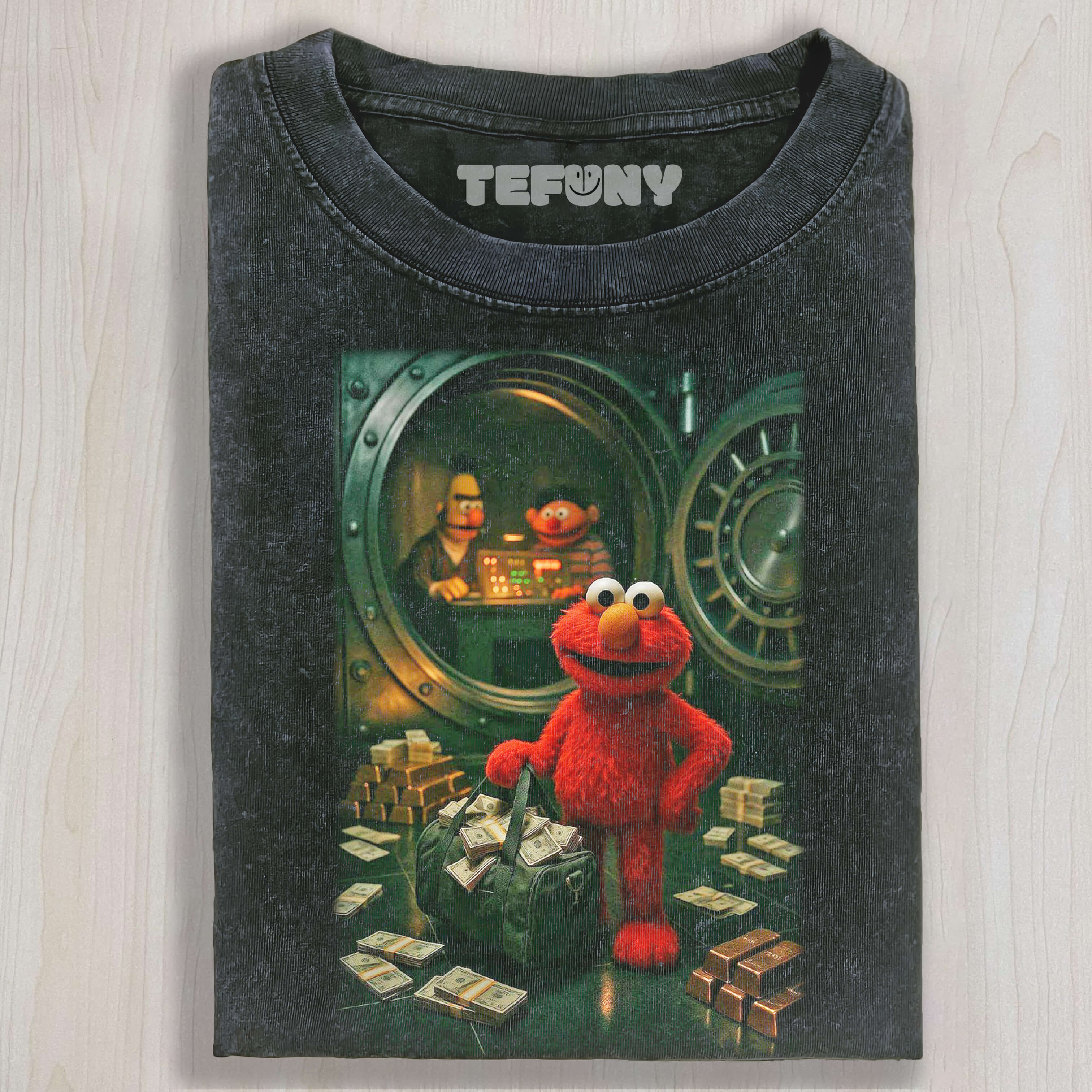 ELMO IS DOING BAD THINGS IN THE BANK T-SHIRT