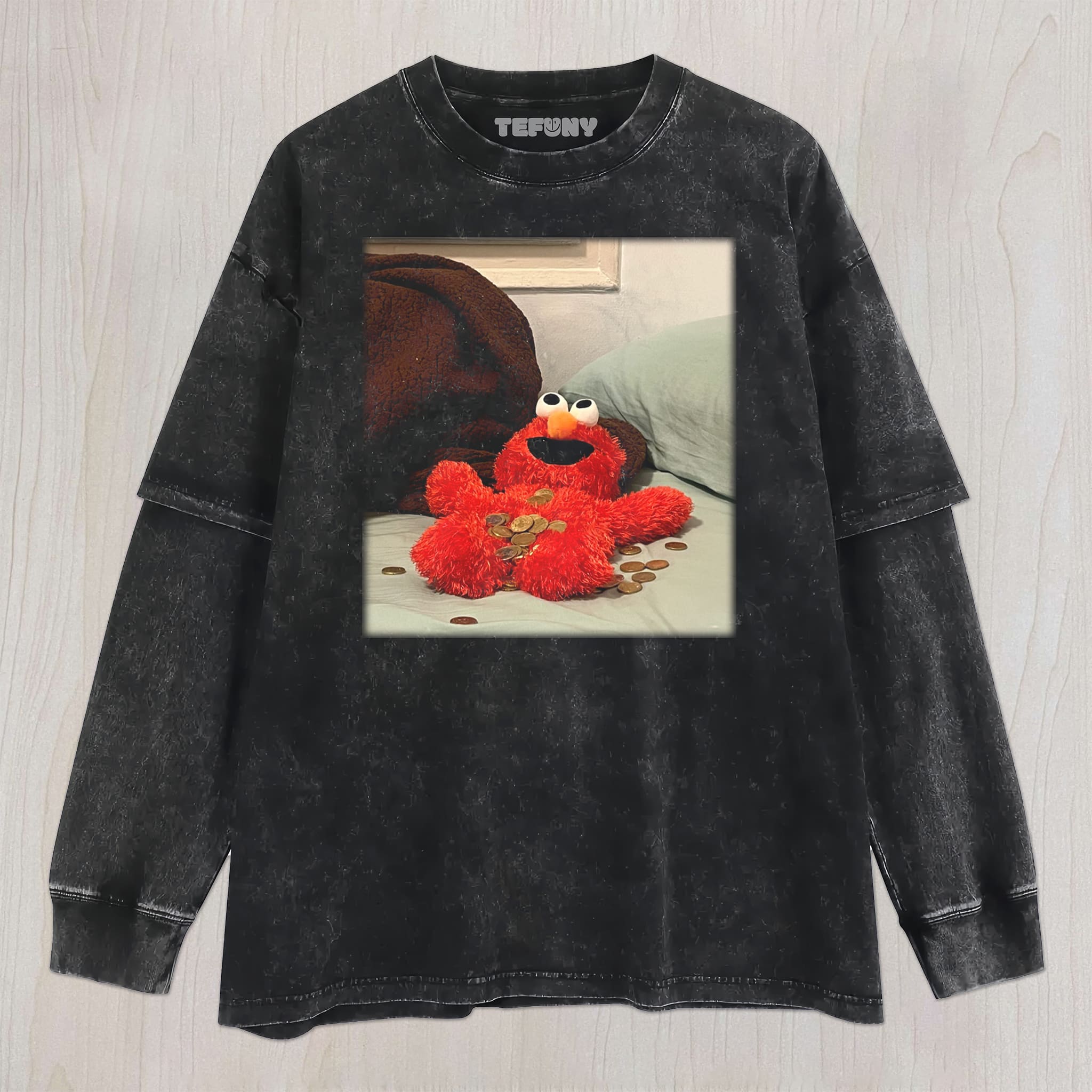 ELMO(MONEY FALLS) UNISEX TEE, TANK TOP, LAYERED LS, SWEATSHIRT & HOODIE