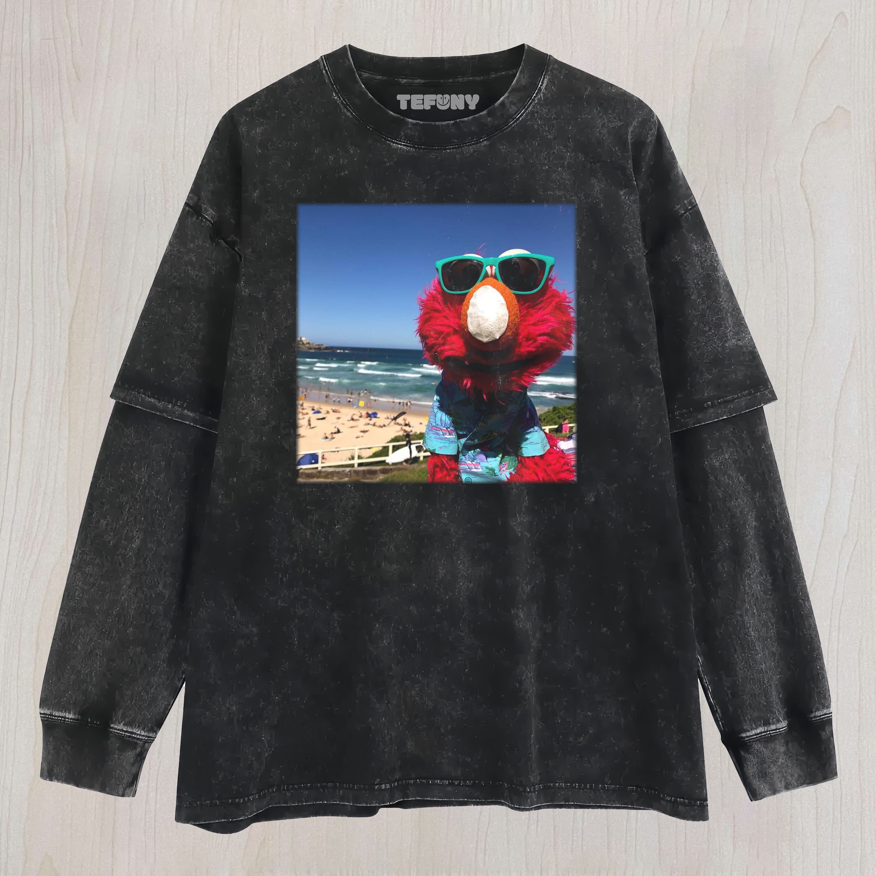 ELMO NEAR THE BEACH LAYERED LONG SLEEVE