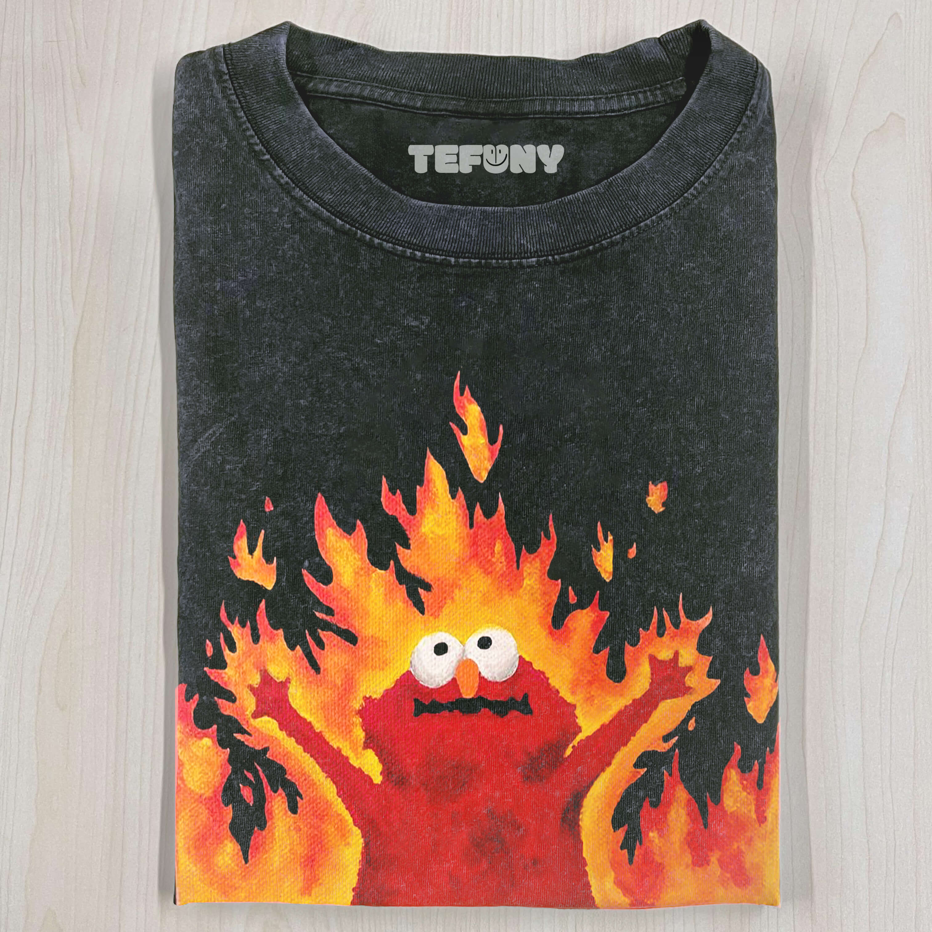 ELMO ON FIRE PAINTING T-SHIRT