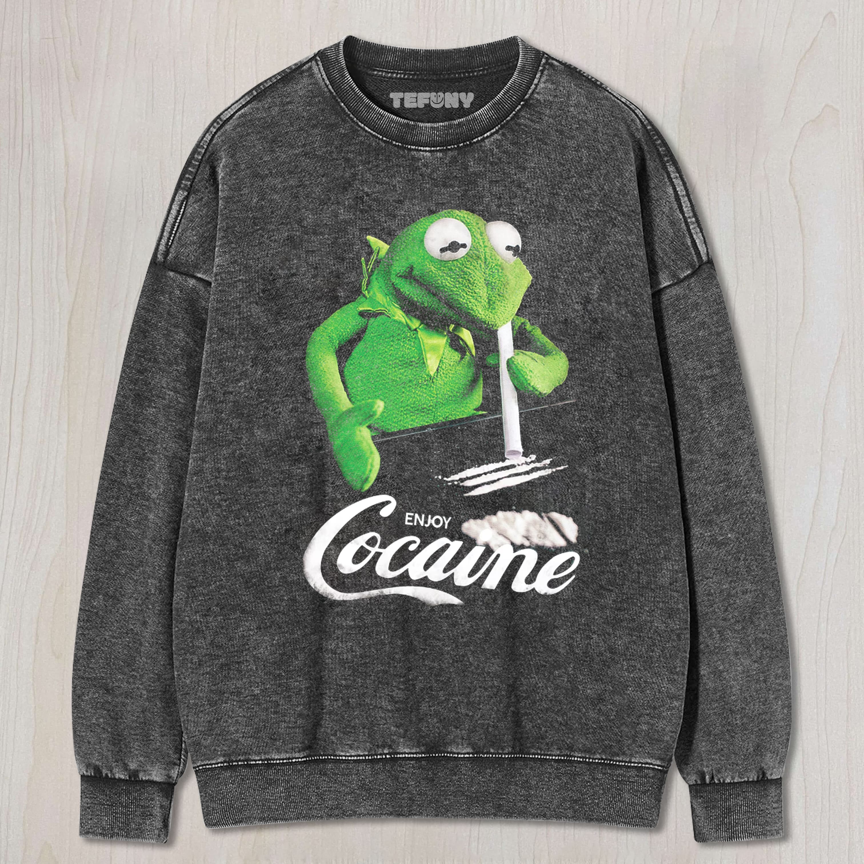 ENJOY COCAINE FROG UNISEX TEE, TANK TOP, LAYERED LS, SWEATSHIRT & HOODIE