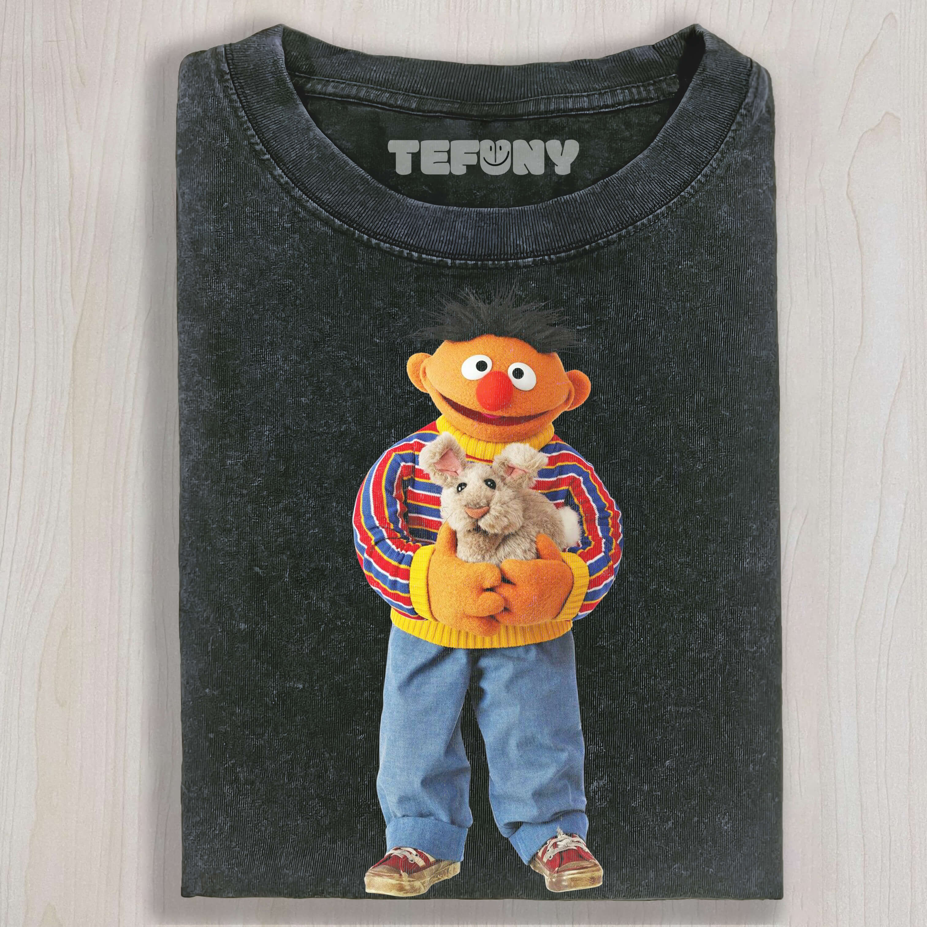 ERNIE HOLDING A RABBIT DOLL T-SHIRT