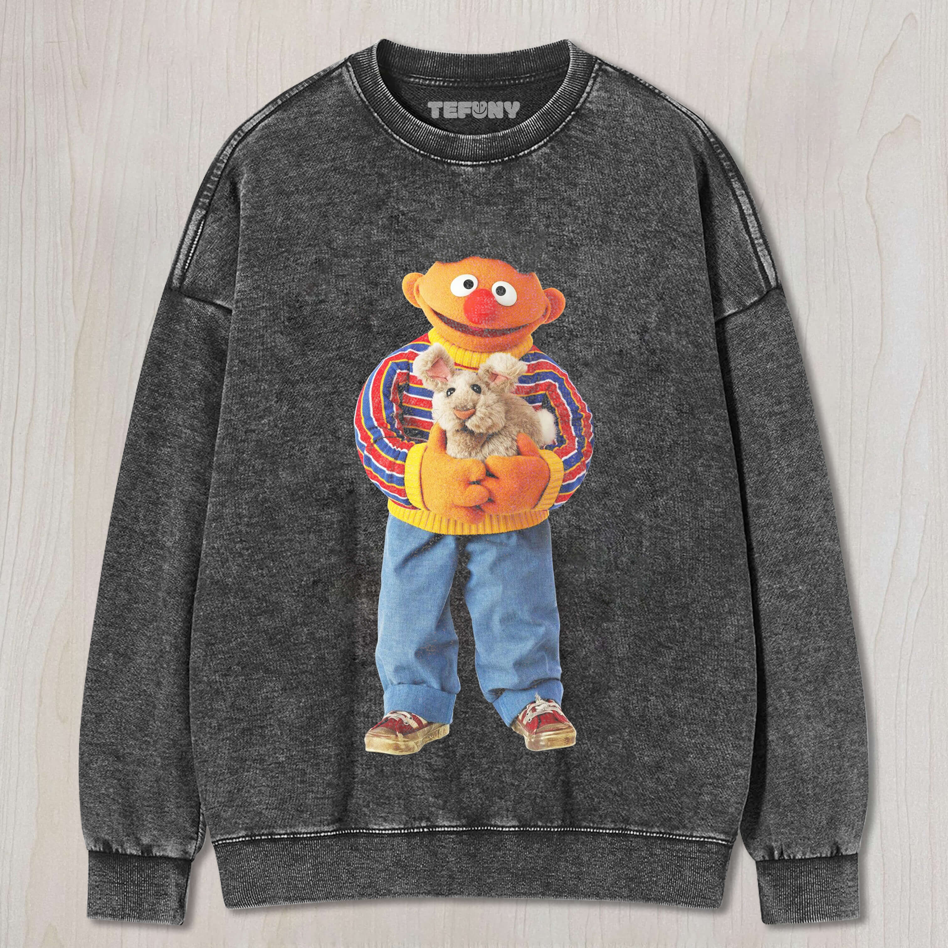 ERNIE HOLDING A RABBIT DOLL T-SHIRT