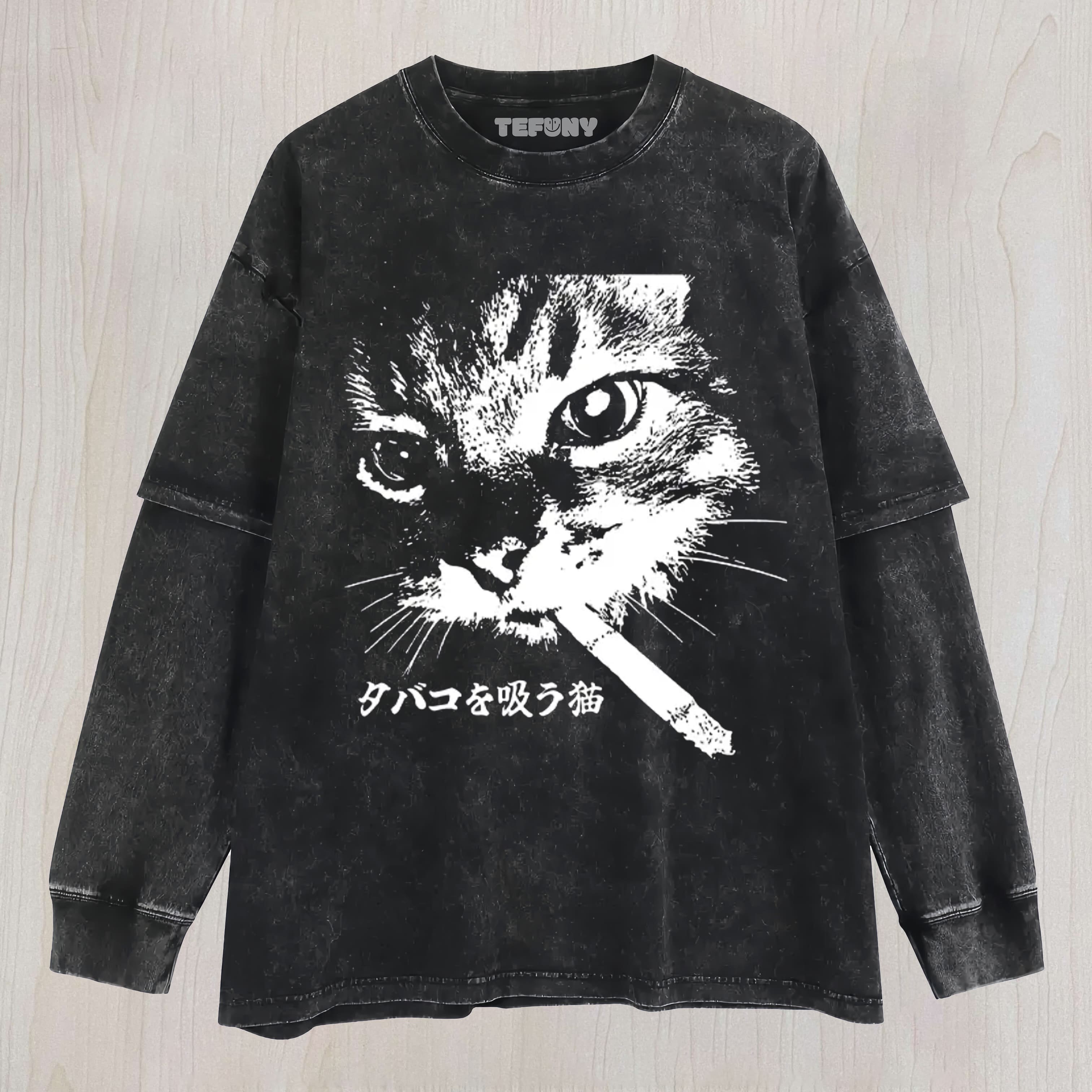 ETRO CAT SMOKING UNISEX TEE, TANK TOP, LAYERED LS, SWEATSHIRT & HOODIE