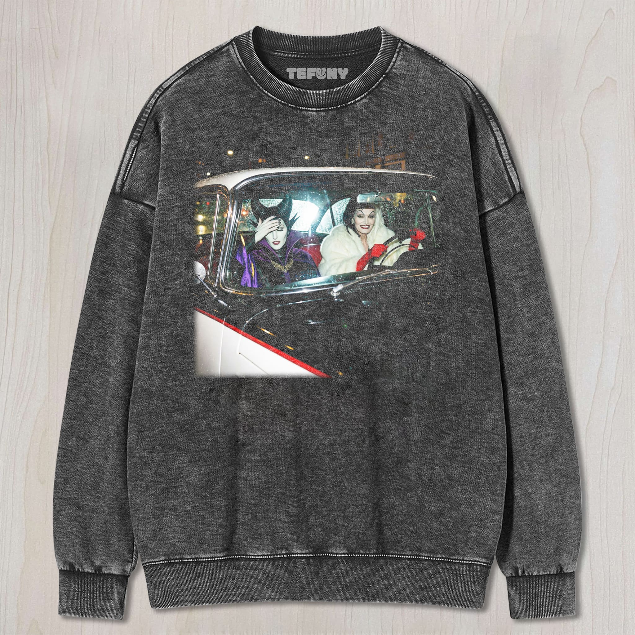 EVIL WITCHES IN THE CAR UNISEX TEE, TANK TOP, LAYERED LS, SWEATSHIRT & HOODIE