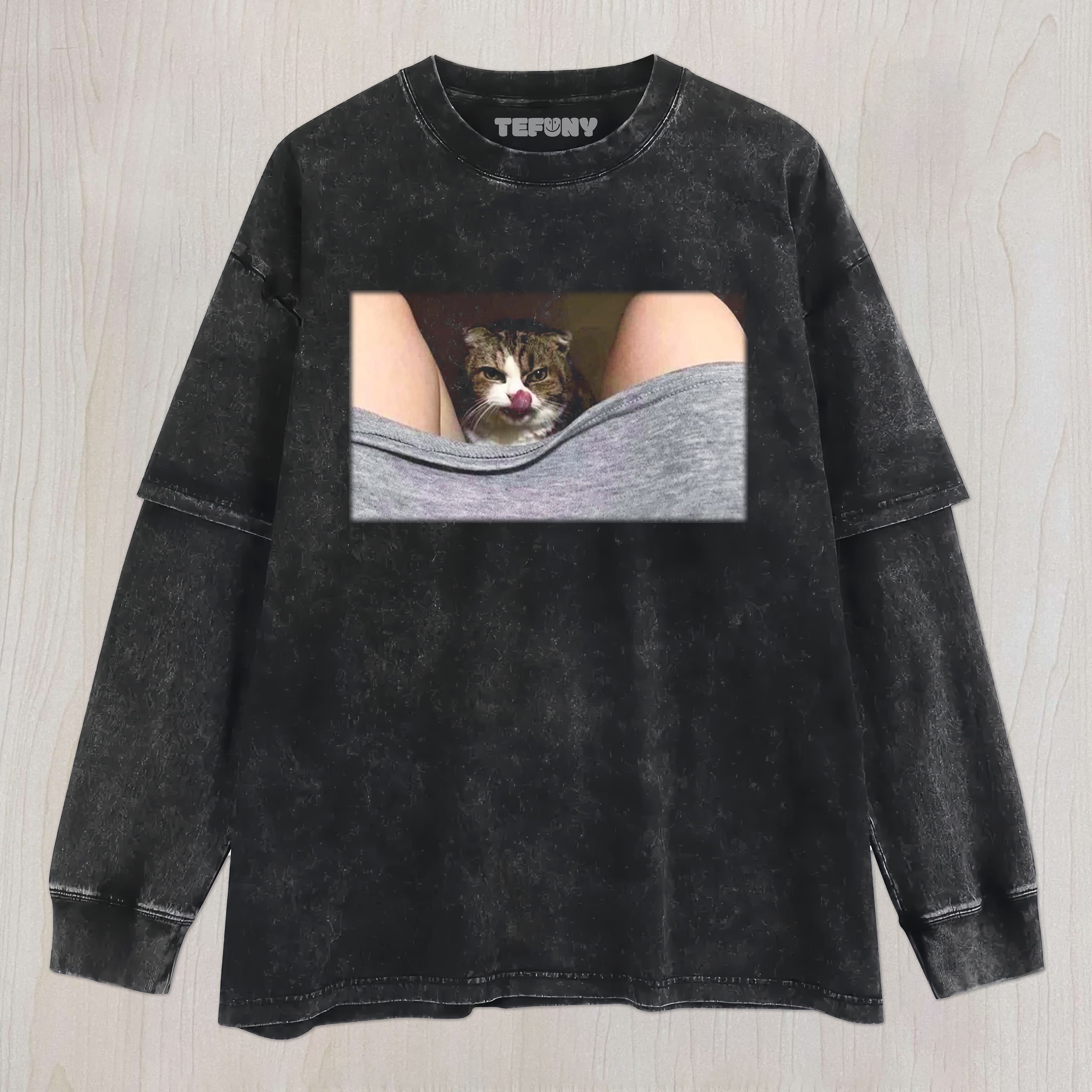 EVIL CAT MEME UNISEX TEE, TANK TOP, LAYERED LS, SWEATSHIRT & HOODIE