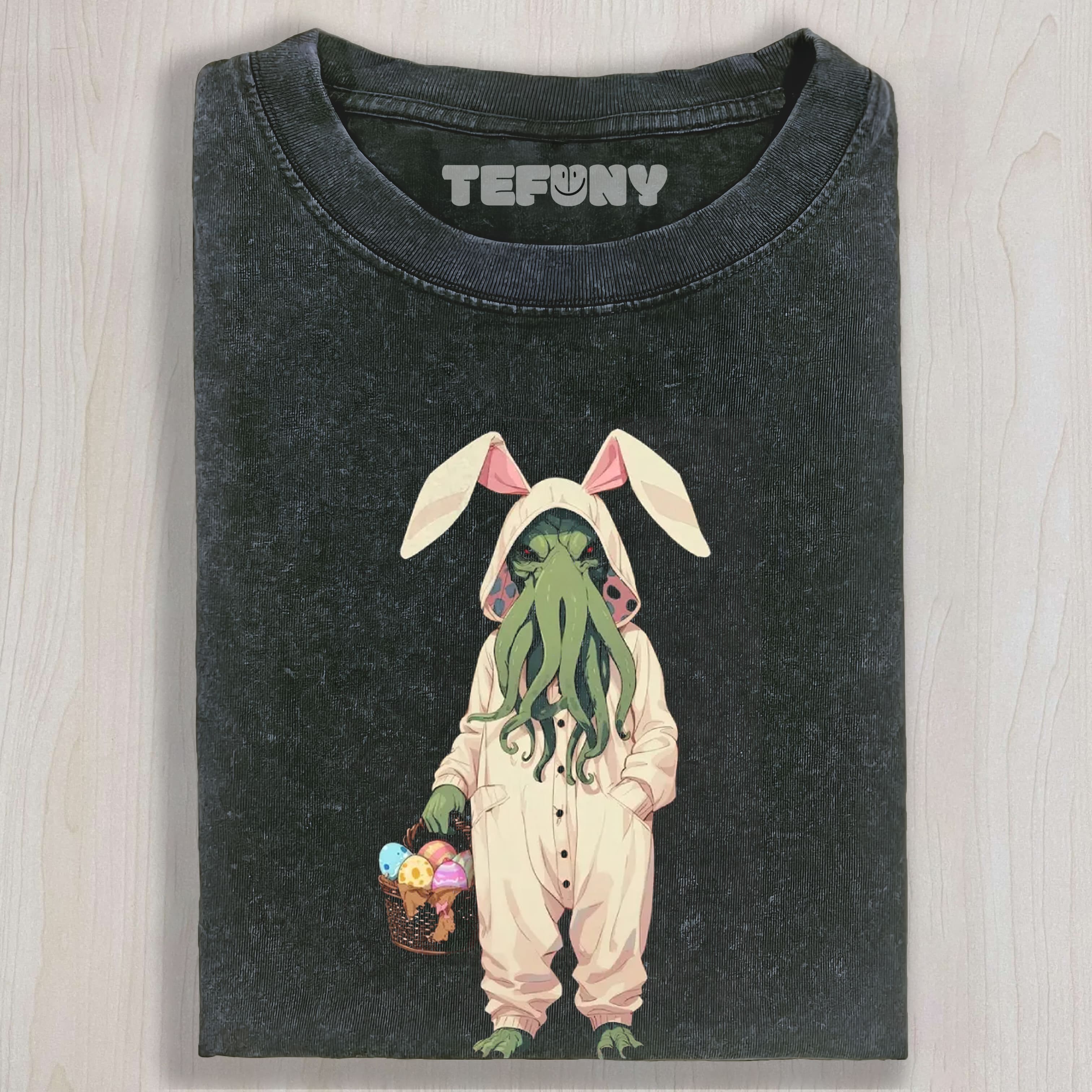 EASTER CTHULHU COSMIC HORROR VINTAGE WASHED TEE & SWEAT & HOOD