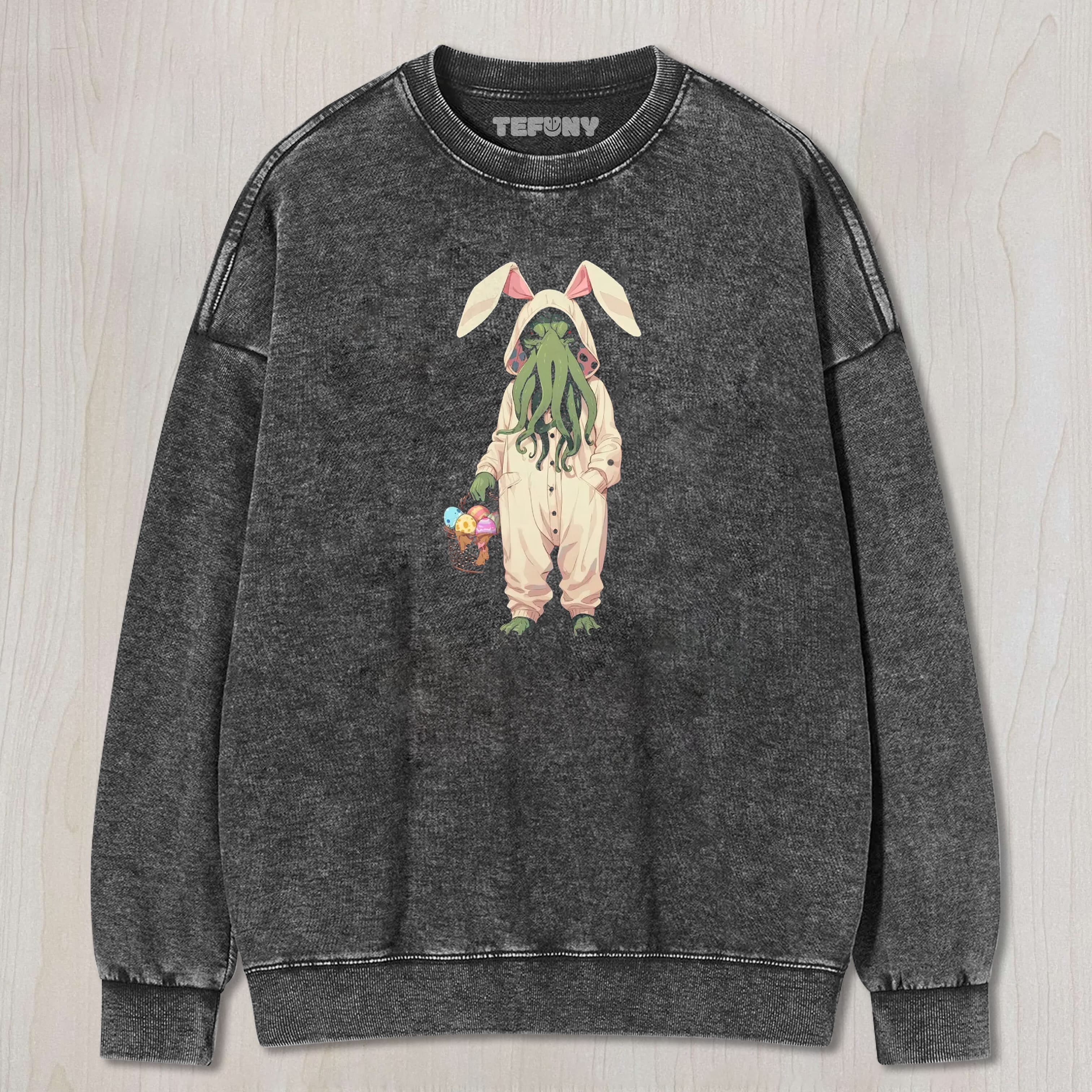 EASTER CTHULHU COSMIC HORROR VINTAGE WASHED TEE & SWEAT & HOOD
