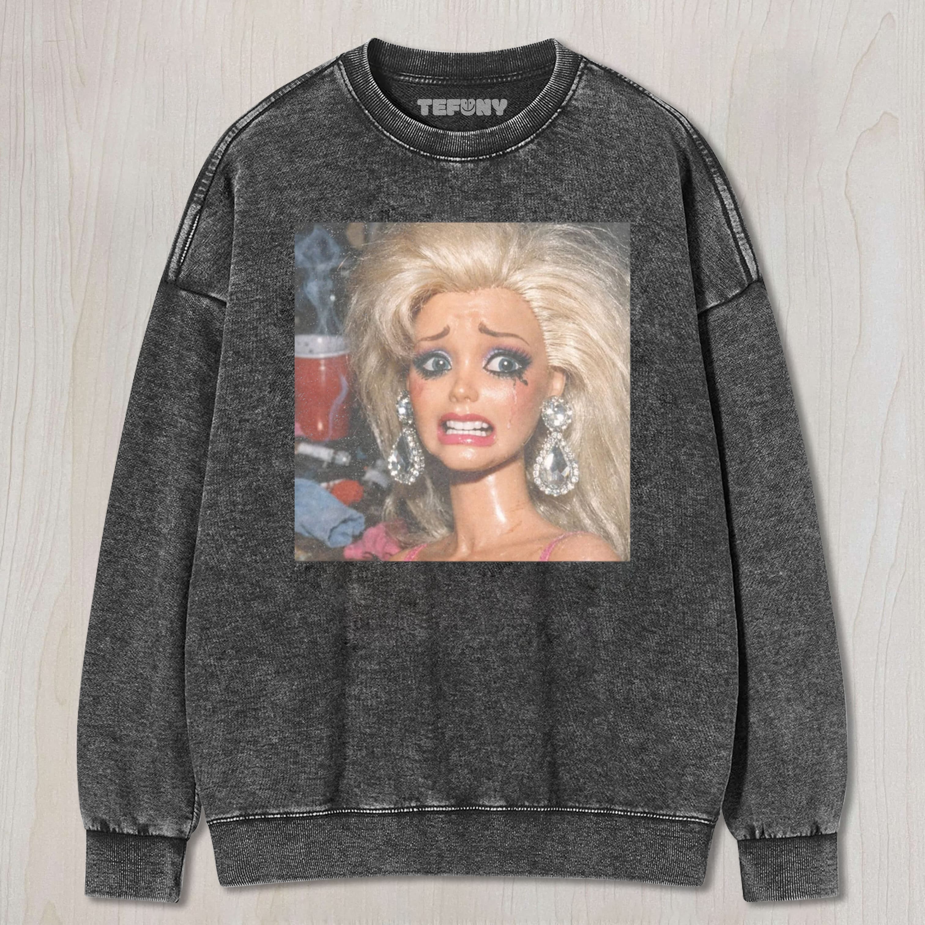 FACE DOLL GIRL FUNNY MEME1 UNISEX TEE, TANK TOP, LAYERED LS, SWEATSHIRT & HOODIE