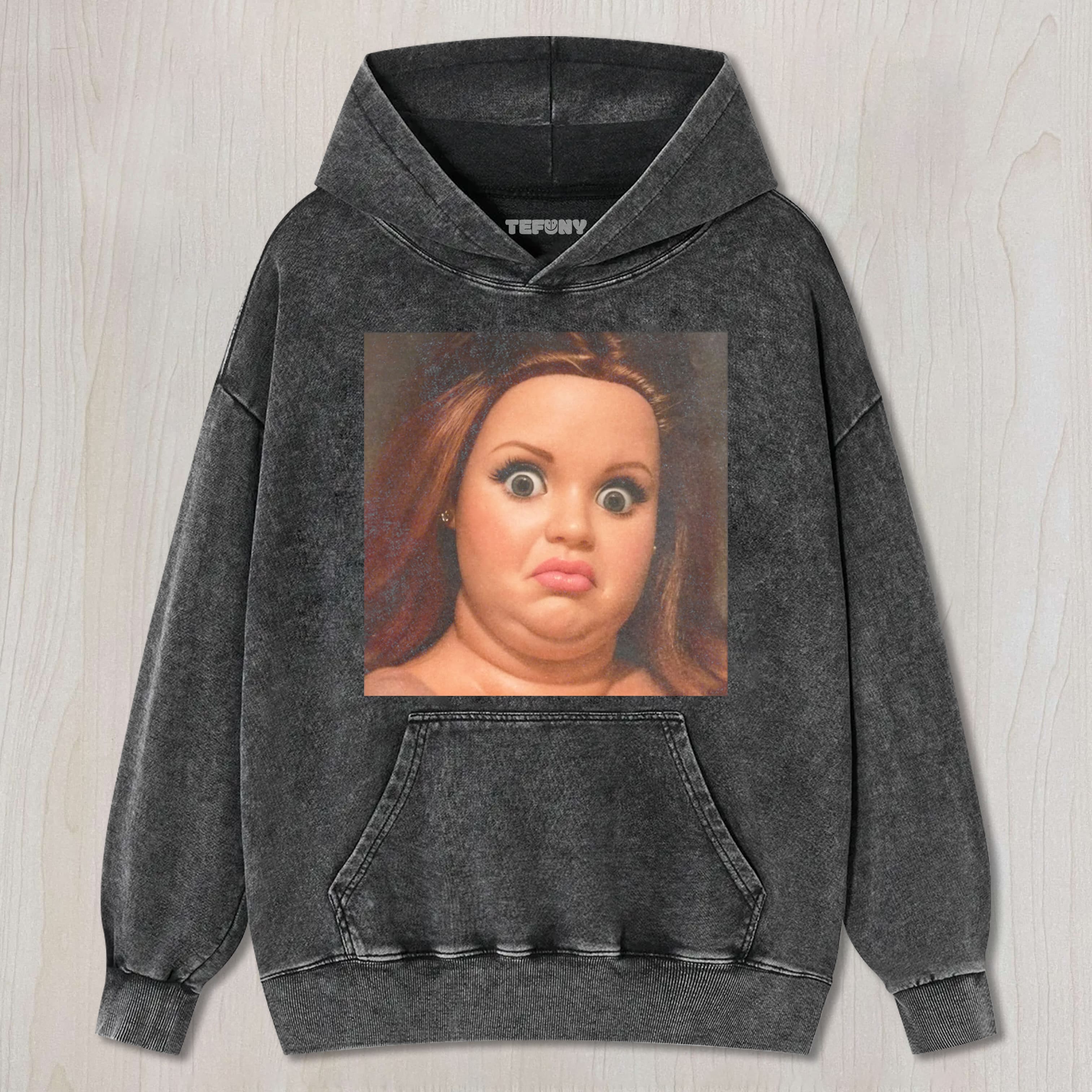 FACE DOLL GIRL FUNNY MEME1 UNISEX TEE, TANK TOP, LAYERED LS, SWEATSHIRT & HOODIE