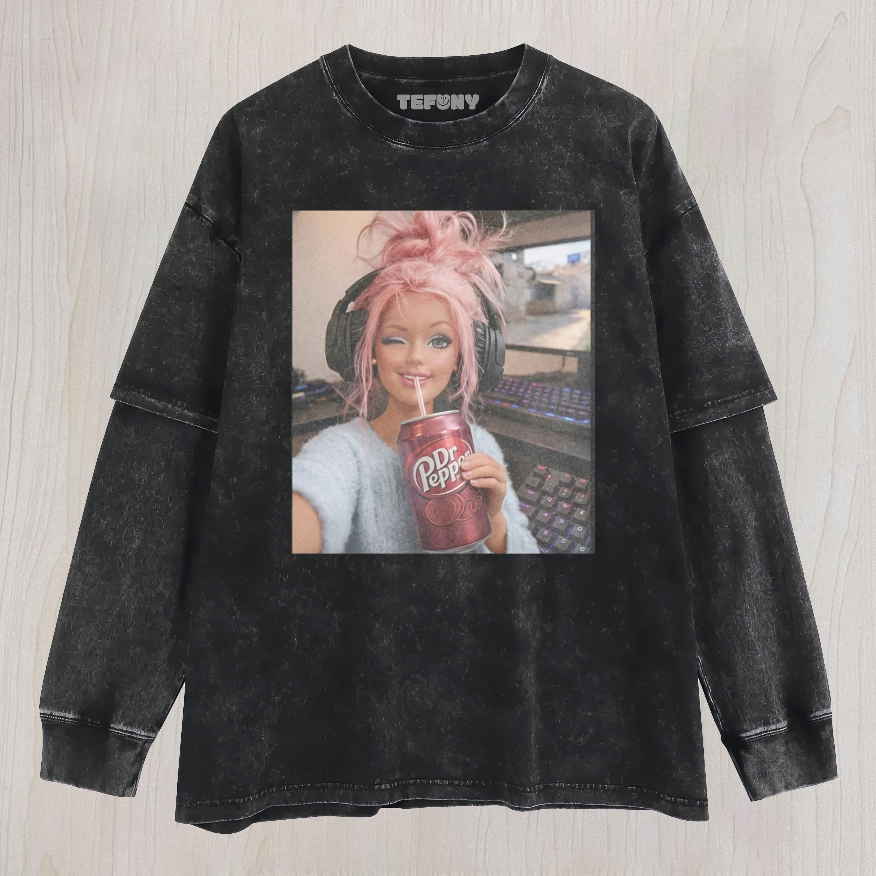 FACE DOLL GIRL FUNNY MEME1 UNISEX TEE, TANK TOP, LAYERED LS, SWEATSHIRT & HOODIE