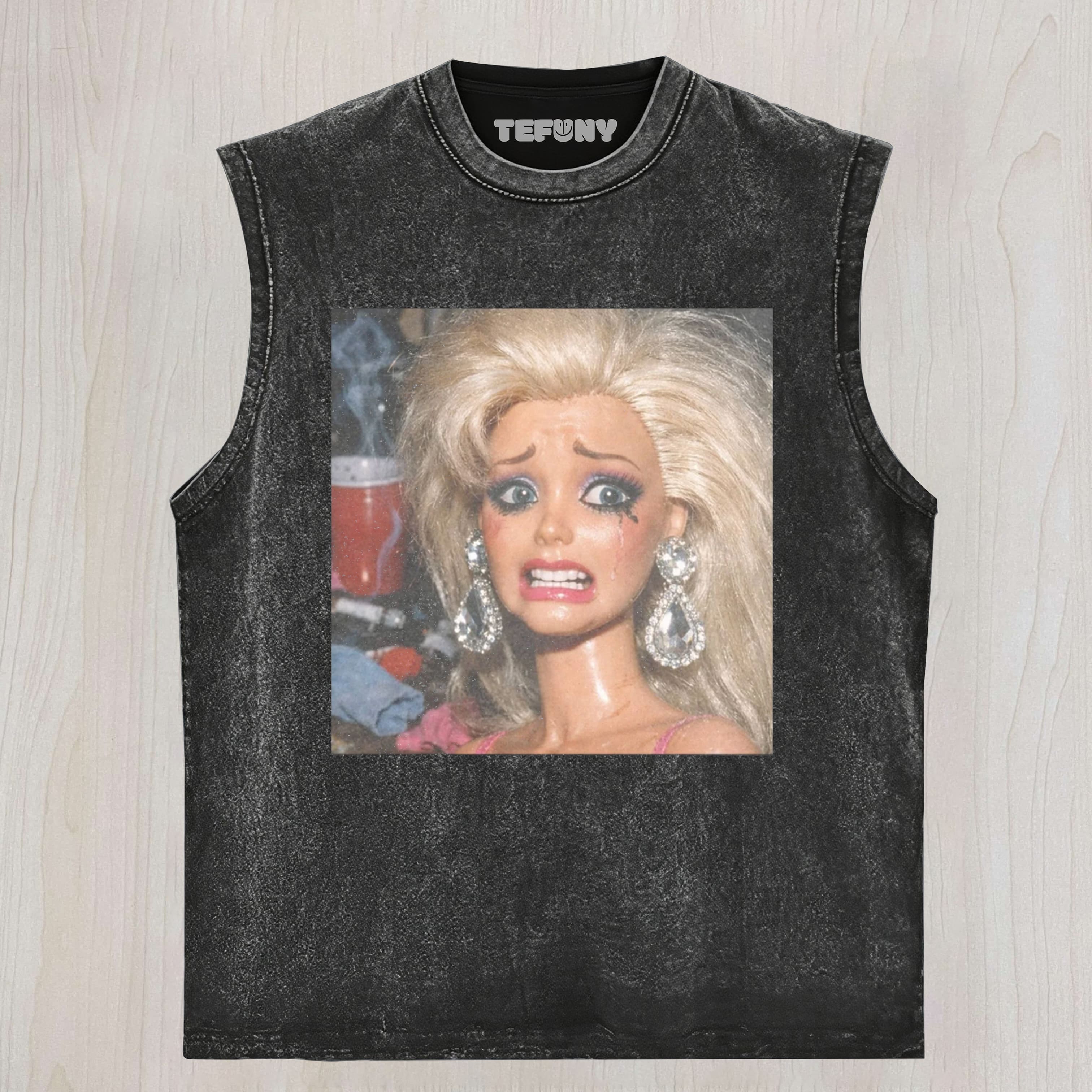 FACE DOLL GIRL FUNNY MEME1 UNISEX TEE, TANK TOP, LAYERED LS, SWEATSHIRT & HOODIE