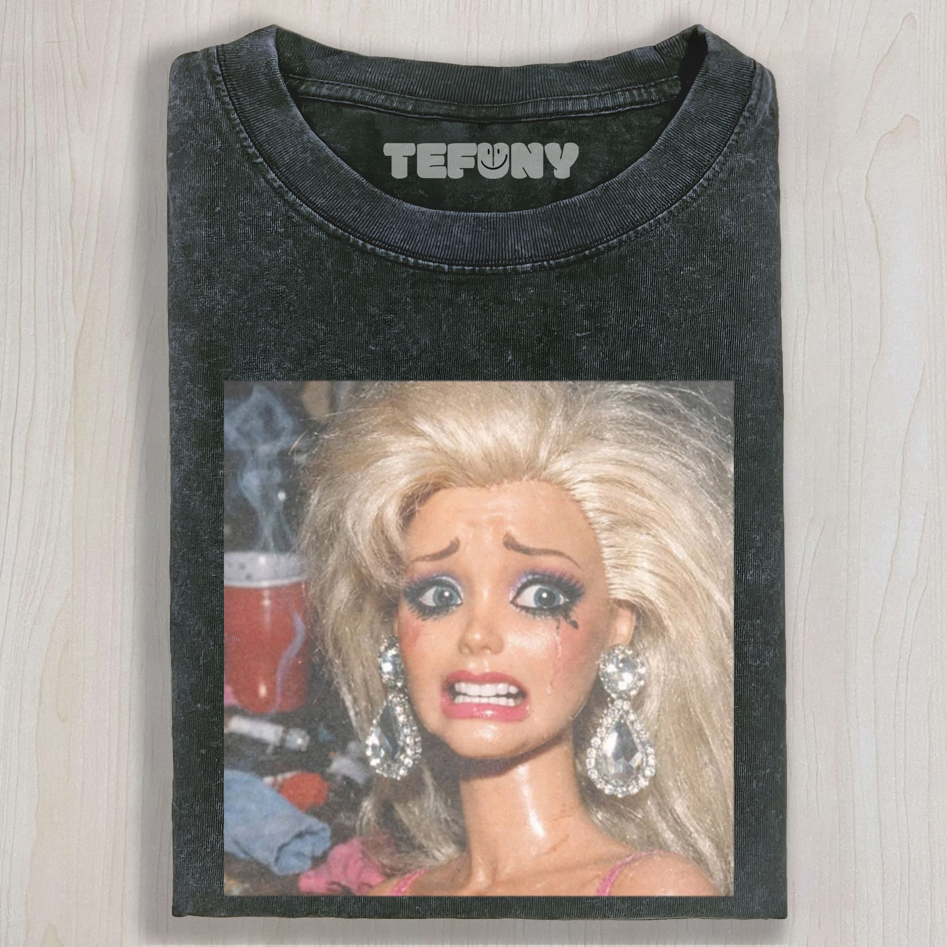 FACE DOLL GIRL FUNNY MEME1 UNISEX TEE, TANK TOP, LAYERED LS, SWEATSHIRT & HOODIE