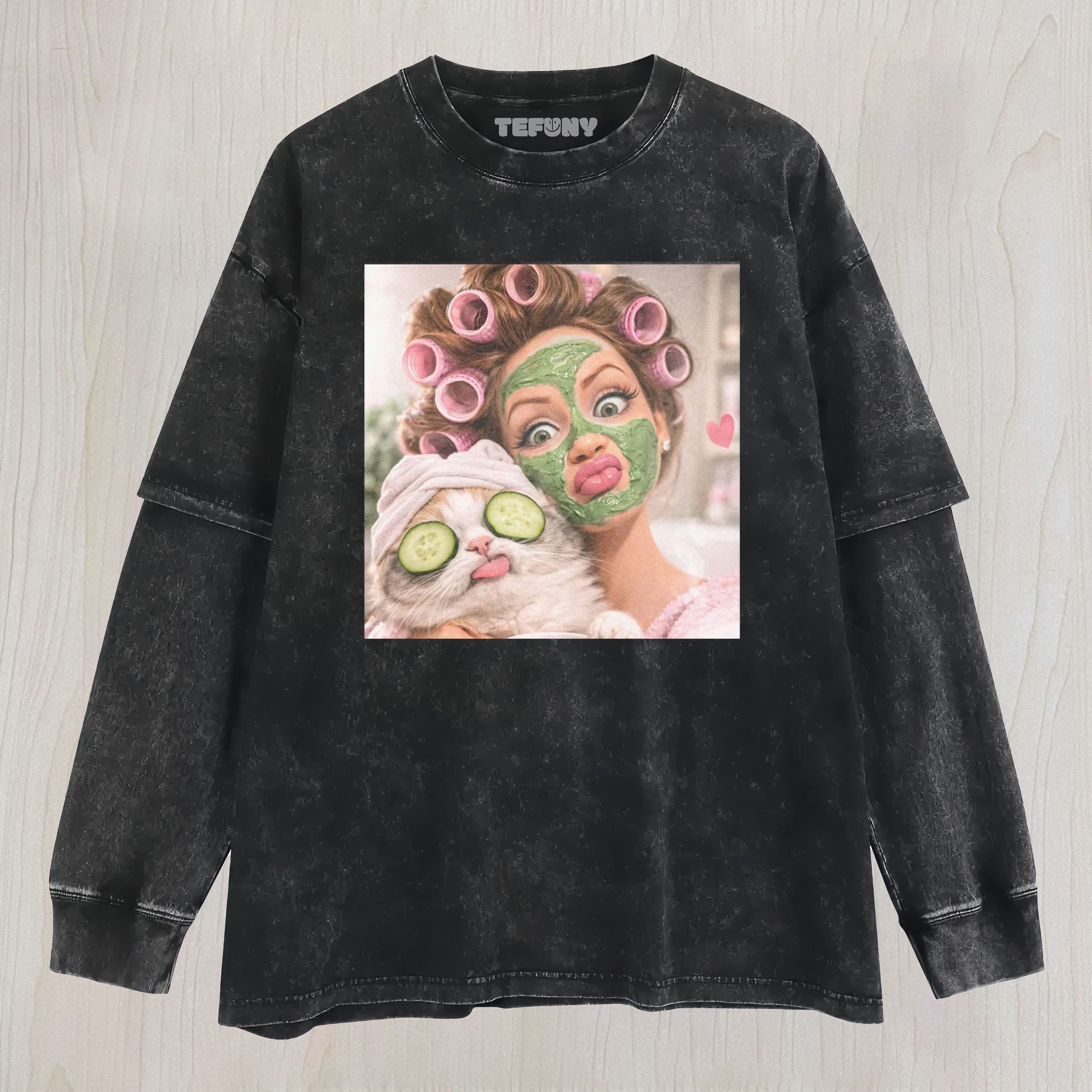 FACE DOLL GIRL FUNNY MEME4 UNISEX TEE, TANK TOP, LAYERED LS, SWEATSHIRT & HOODIE