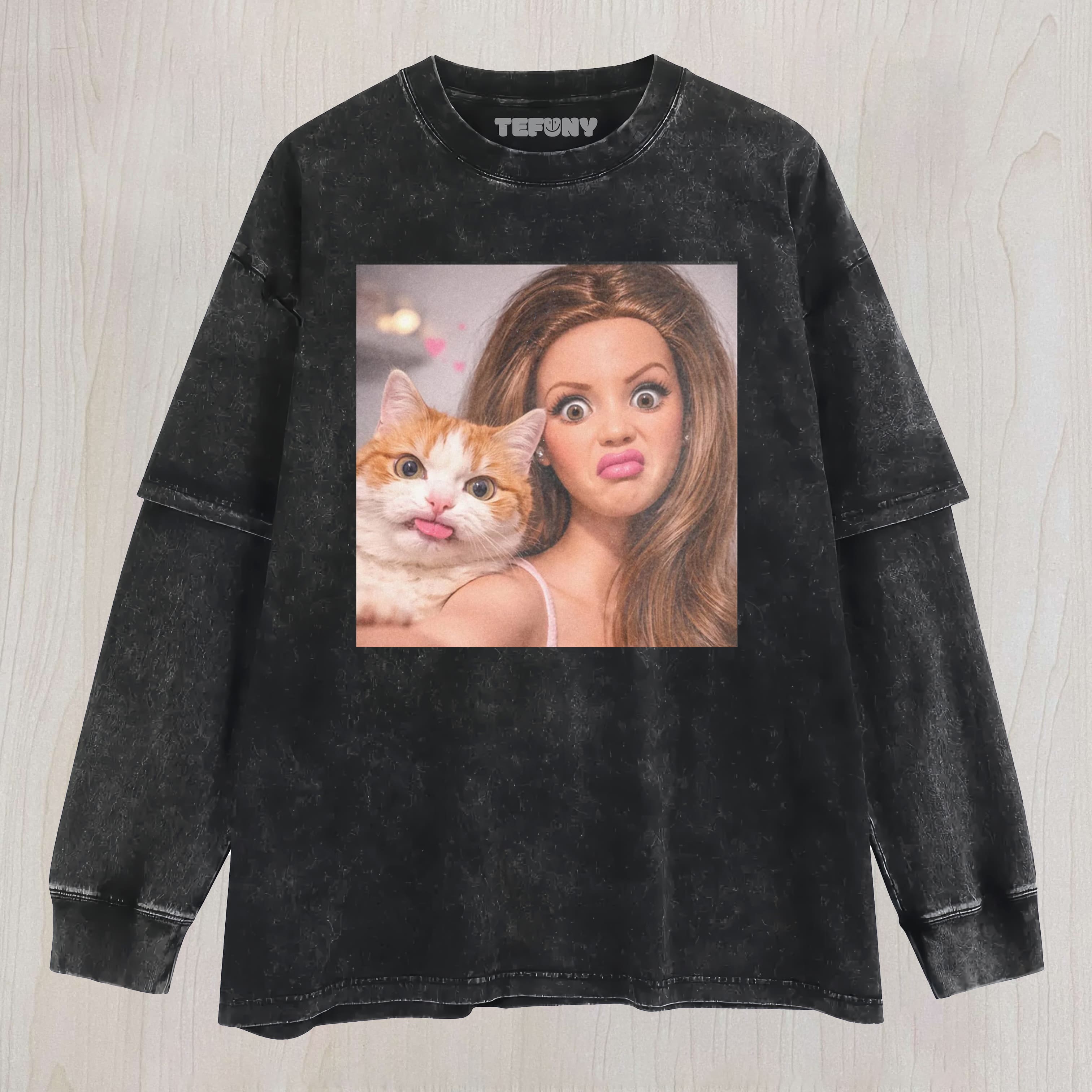 FACE DOLL GIRL FUNNY MEME5 UNISEX TEE, TANK TOP, LAYERED LS, SWEATSHIRT & HOODIE