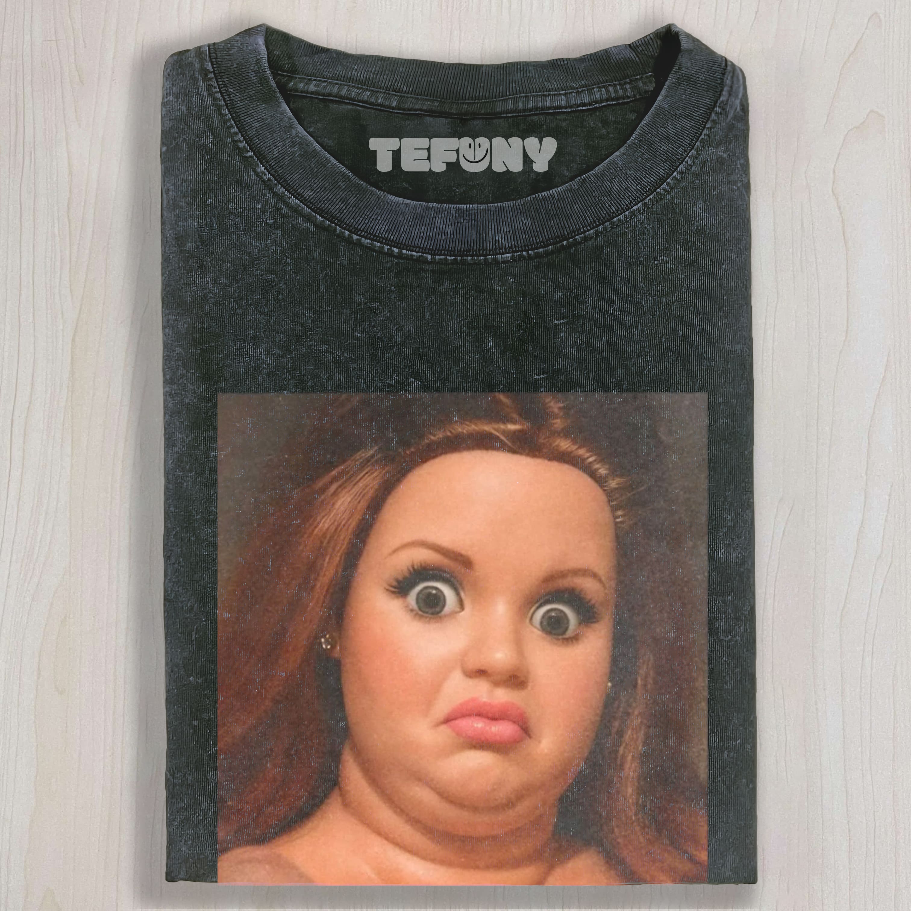 FACE DOLL GIRL FUNNY MEME UNISEX TEE, TANK TOP, LAYERED LS, SWEATSHIRT & HOODIE