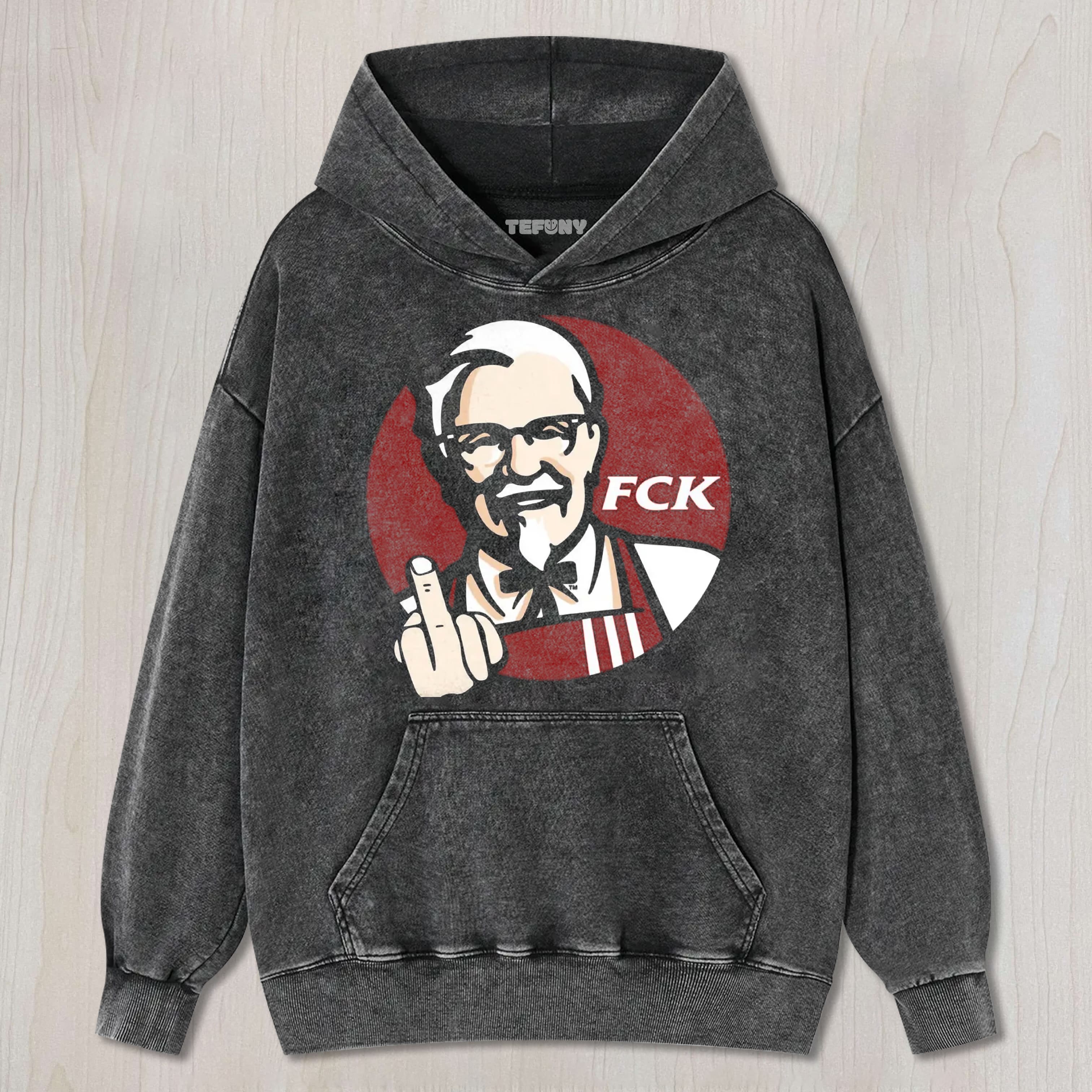 FCK FAST FOOD REBELLION VINTAGE WASHED TEE & SWEAT & HOOD