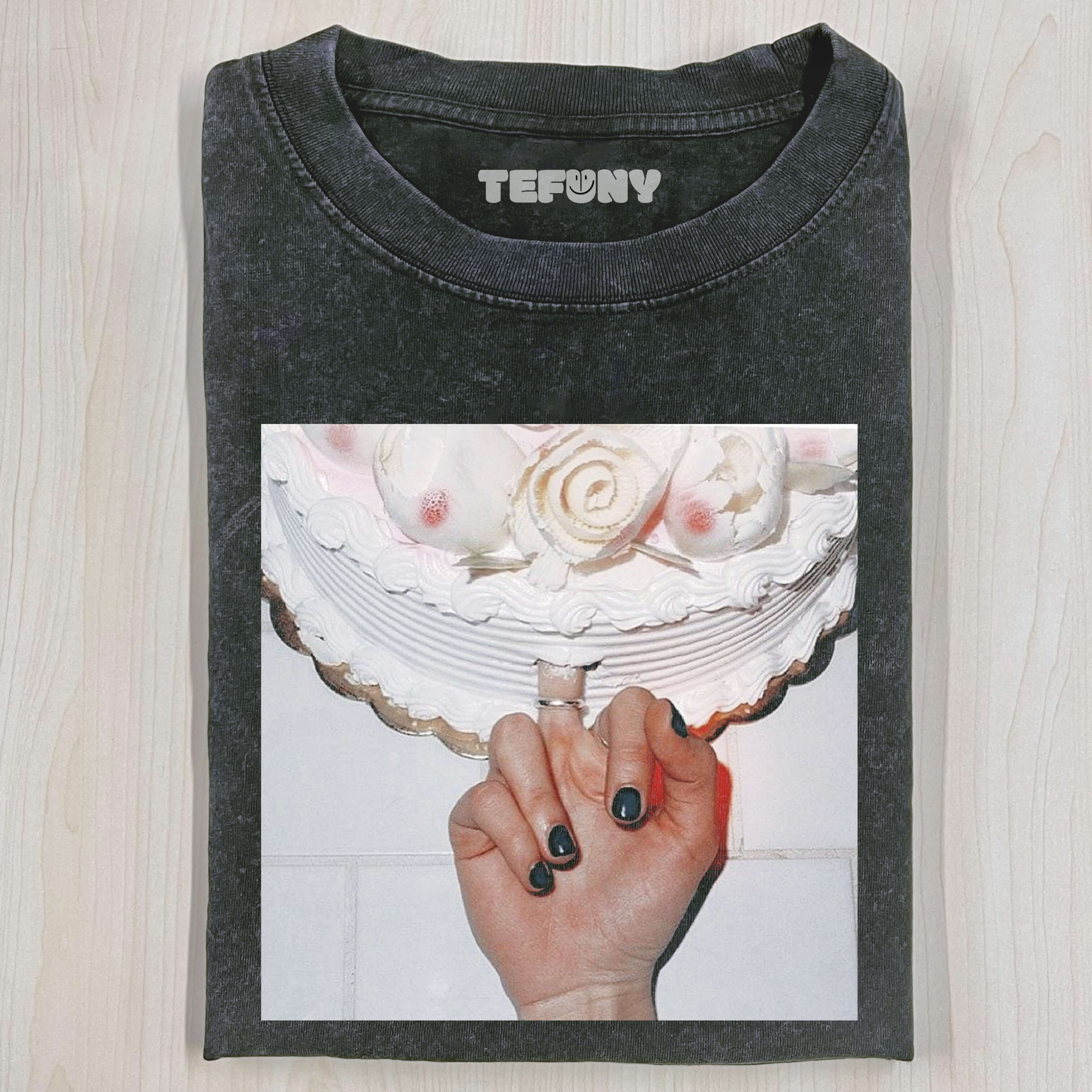 FINGER INSERTED INTO CAKE T-SHIRT
