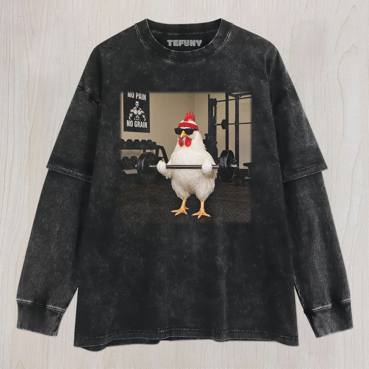 FITNESS CHICKEN UNISEX TEE, TANK TOP, LAYERED LS, SWEATSHIRT & HOODIE