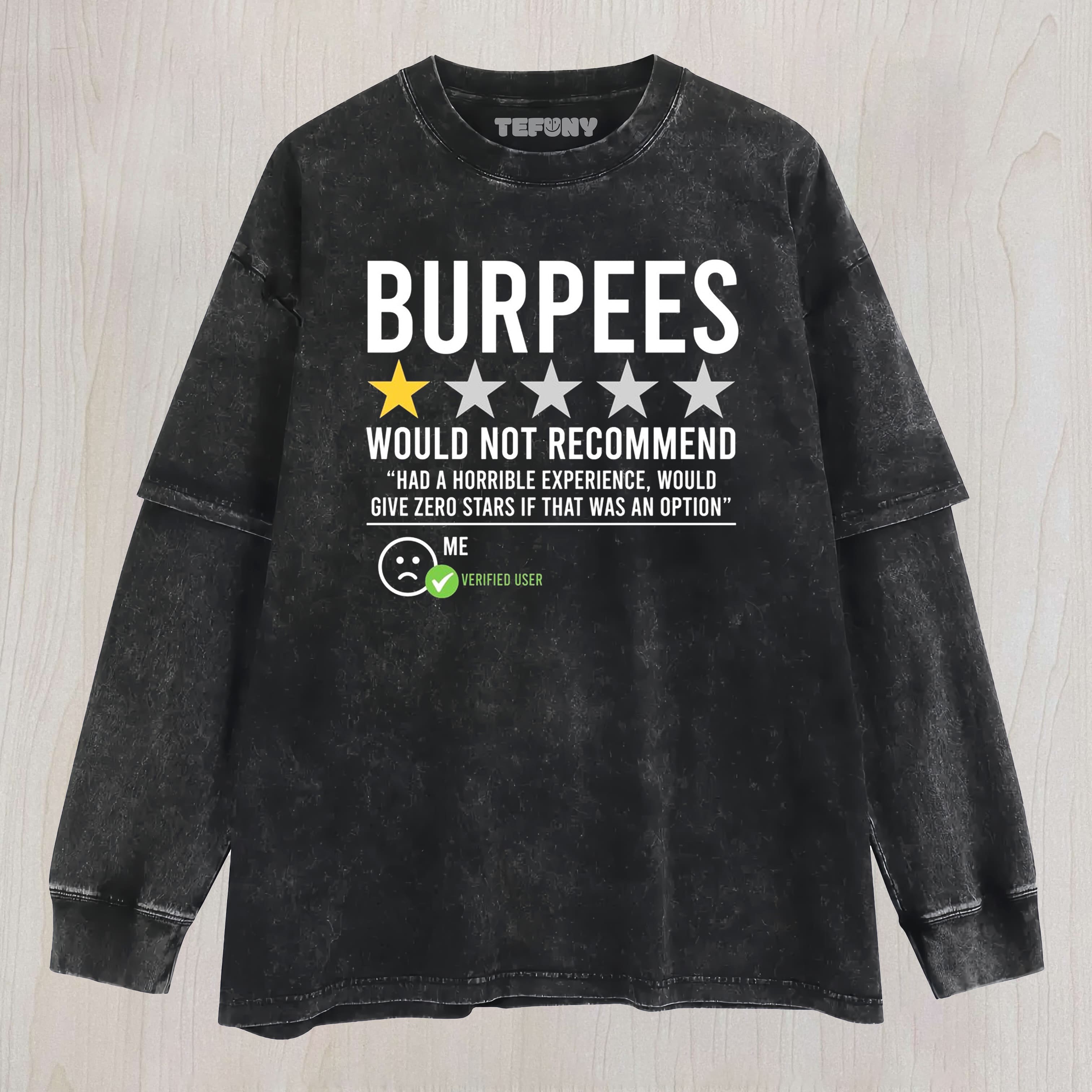 FITNESS HUMOR LAYERED LONG SLEEVE