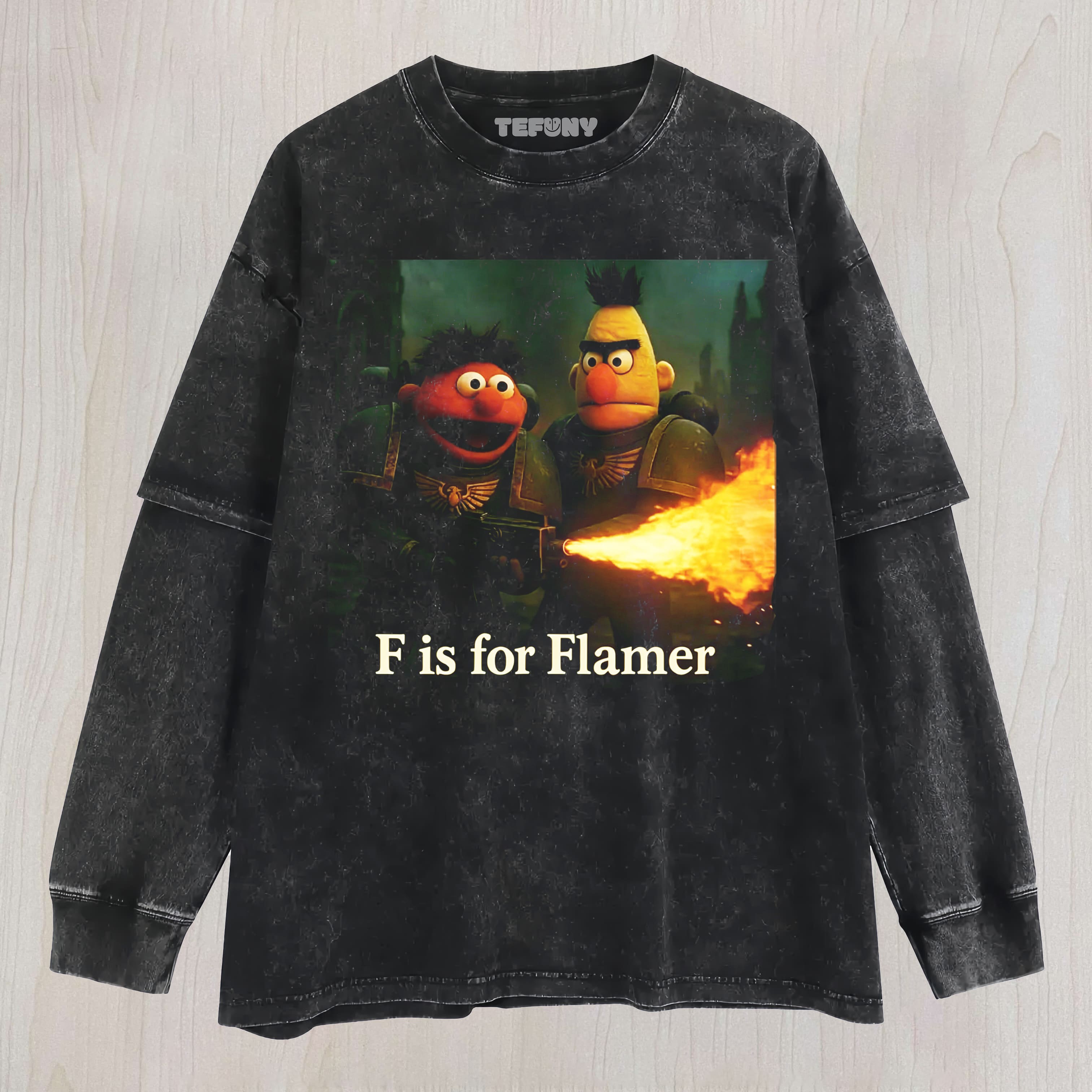 FLAMER WARHAMMER PARODY VINTAGE UNISEX TEE, TANK TOP, LAYERED LS, SWEATSHIRT & HOODIE