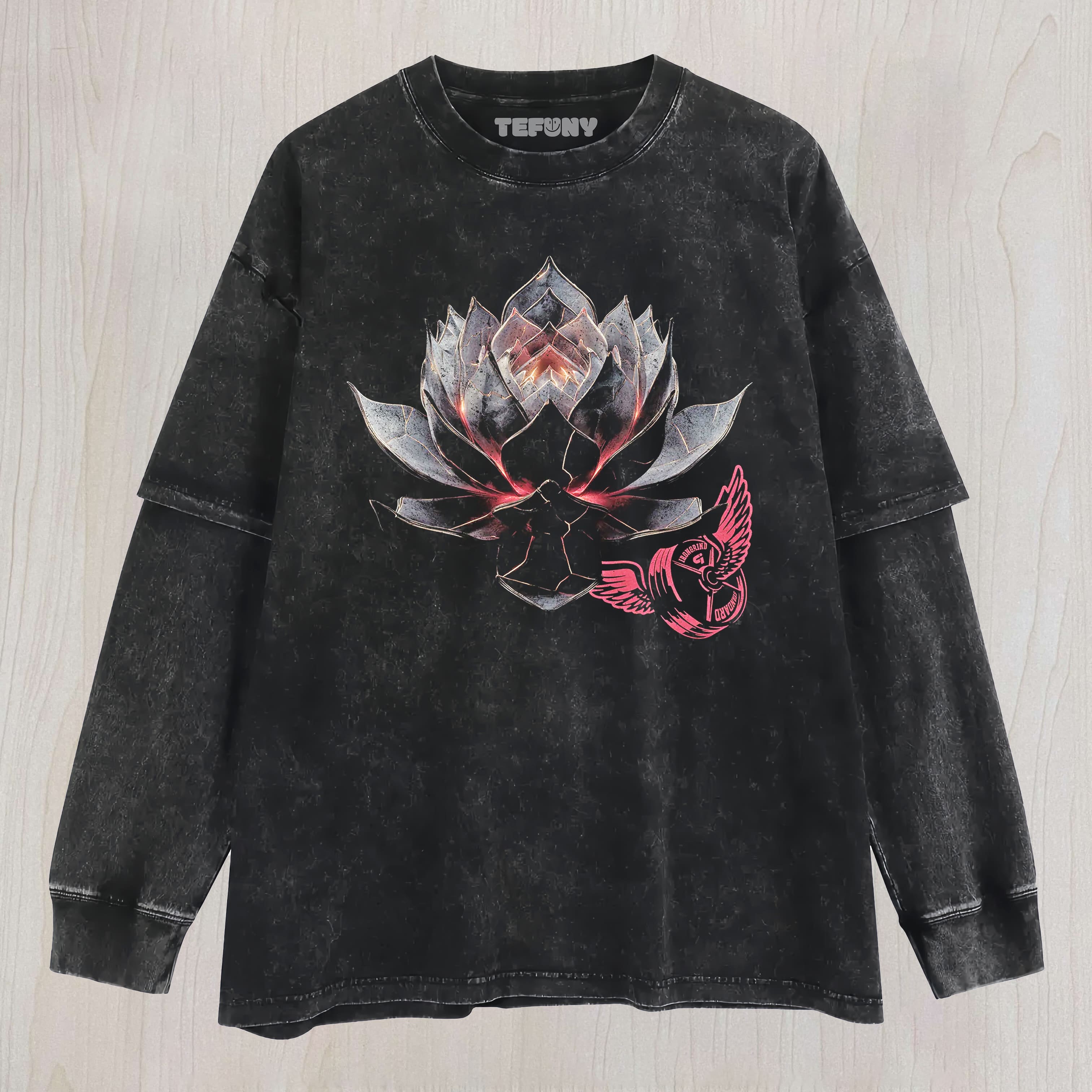 FLORAE IRON LOTUS LAYERED LONG SLEEVE