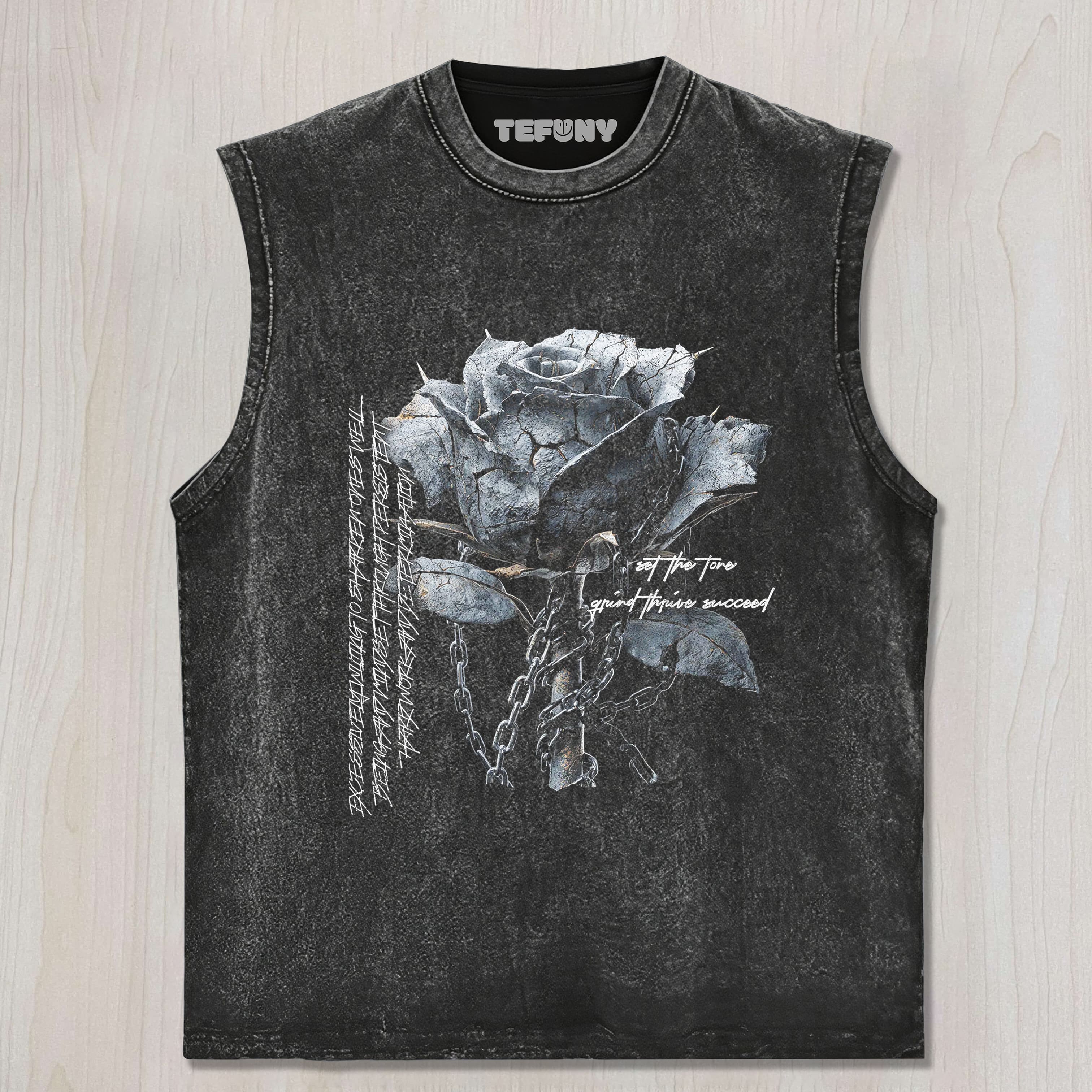 FLORAE IRON ROSE COLLAPSE TANK TOP