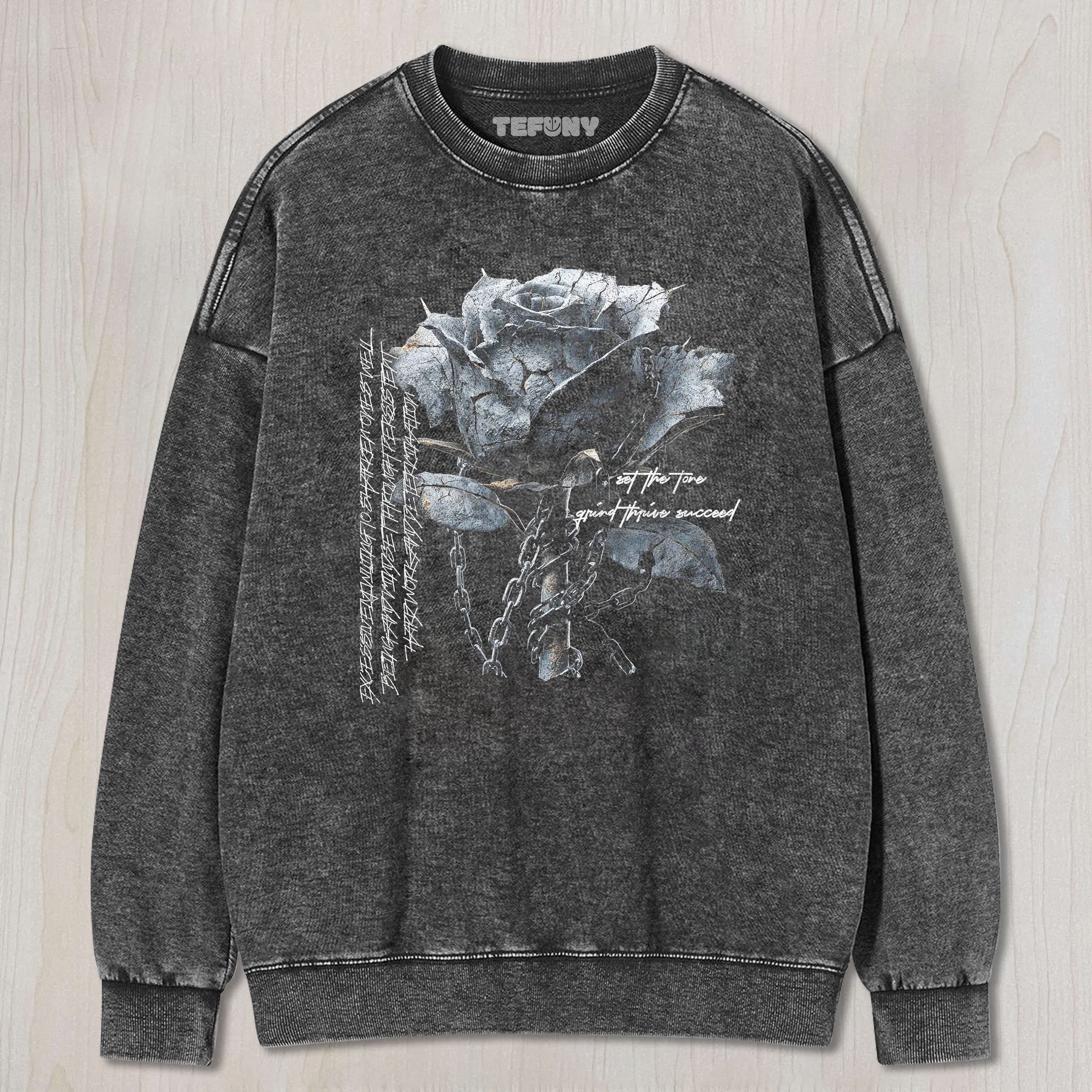 FLORAE IRON ROSE COLLAPSE TEE & SWEAT & HOOD