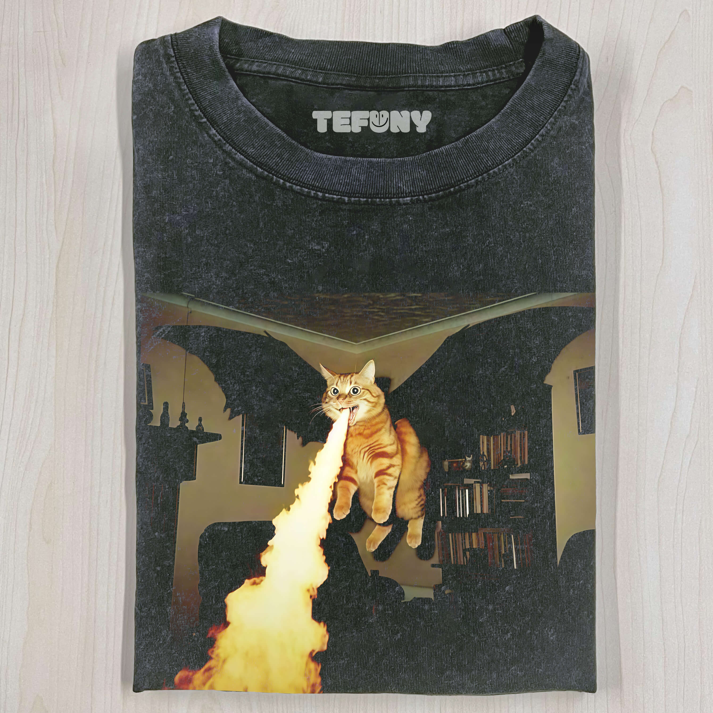 FLYING FIRE CAT T-SHIRT