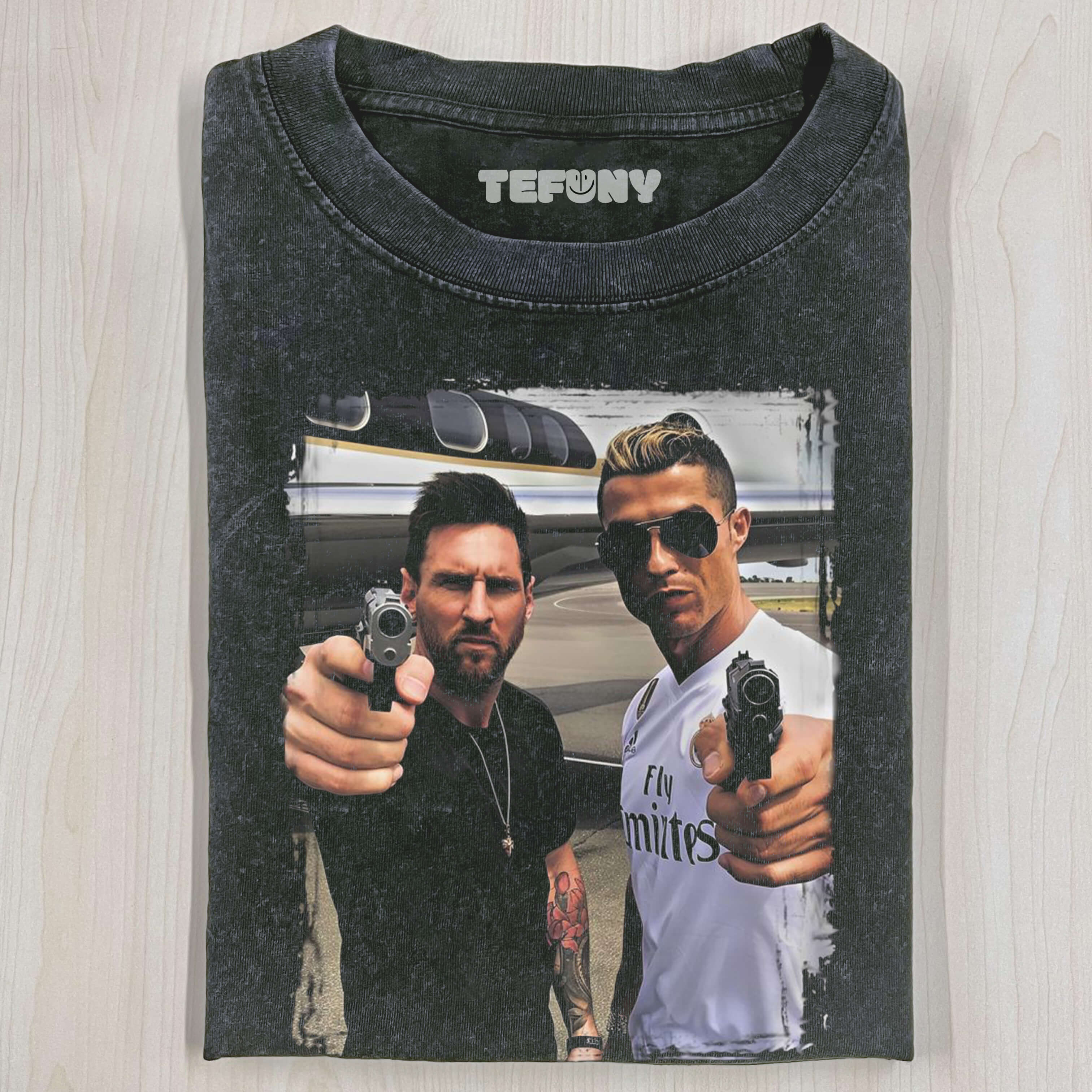 FOOTBALL LEGENDS ARMED STYLE MESSI AND RONALDO T-SHIRT