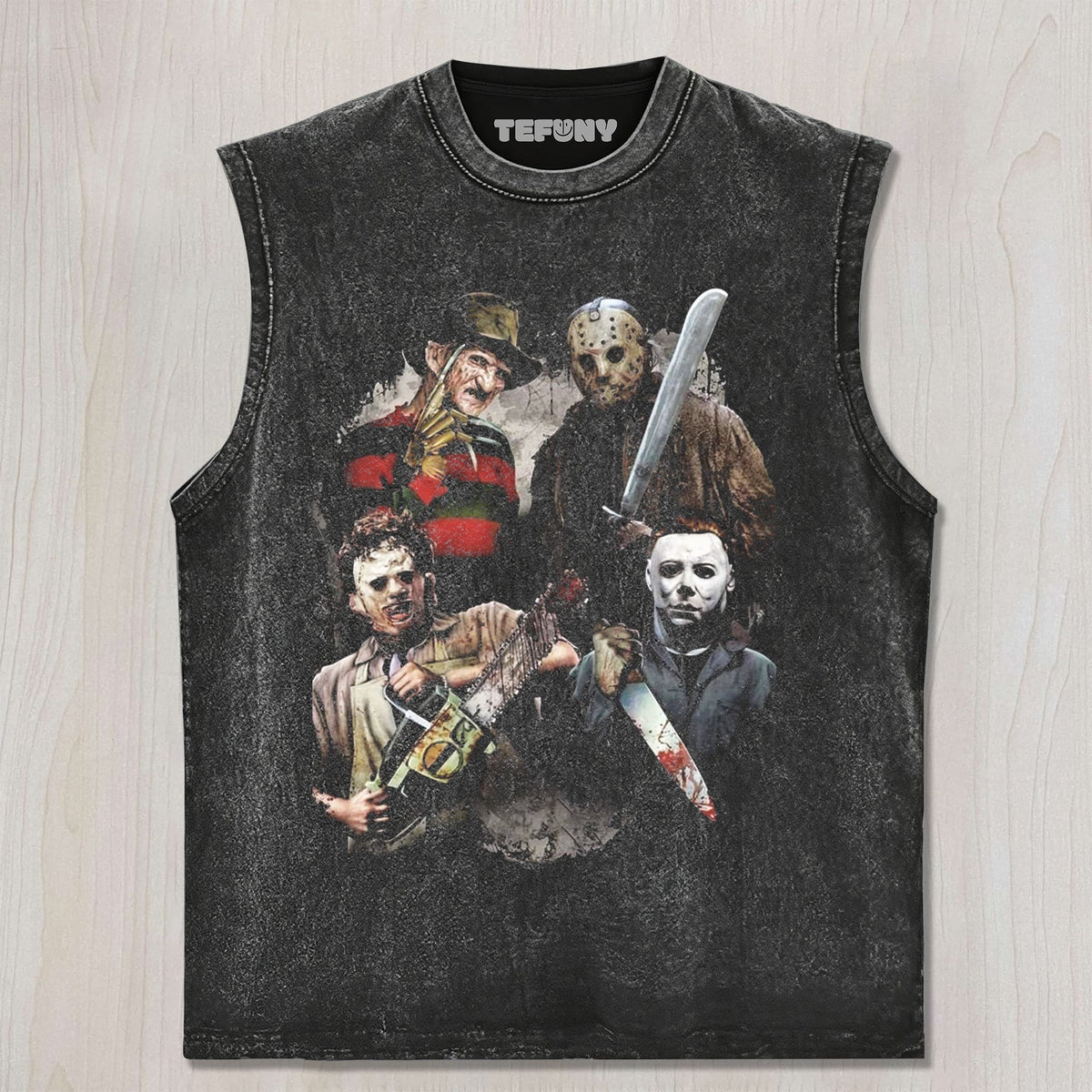 FOUR TERRIFYING CHARACTERS UNISEX TEE, TANK TOP, LAYERED LS, SWEATSHIRT & HOODIE