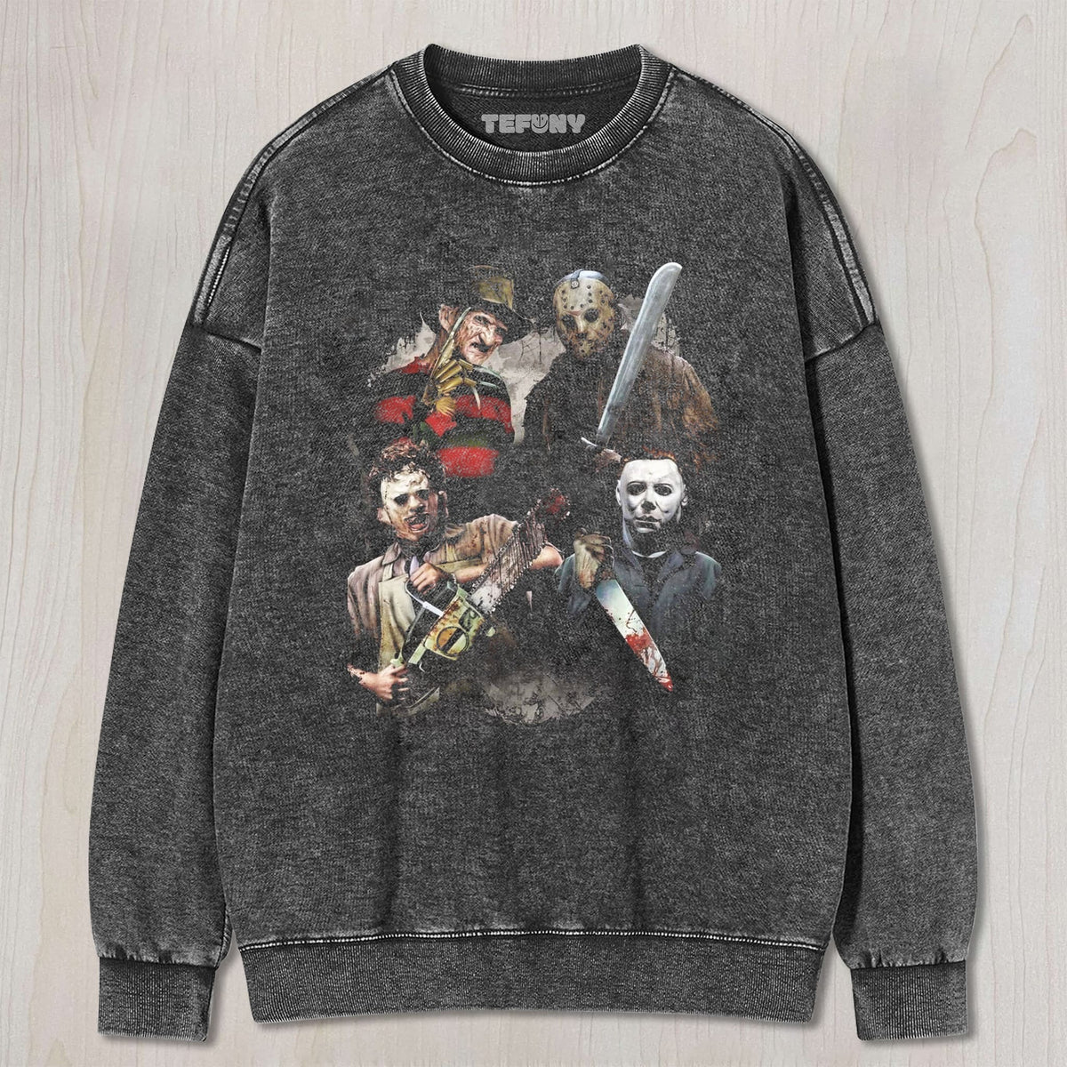 FOUR TERRIFYING CHARACTERS UNISEX TEE, TANK TOP, LAYERED LS, SWEATSHIRT & HOODIE