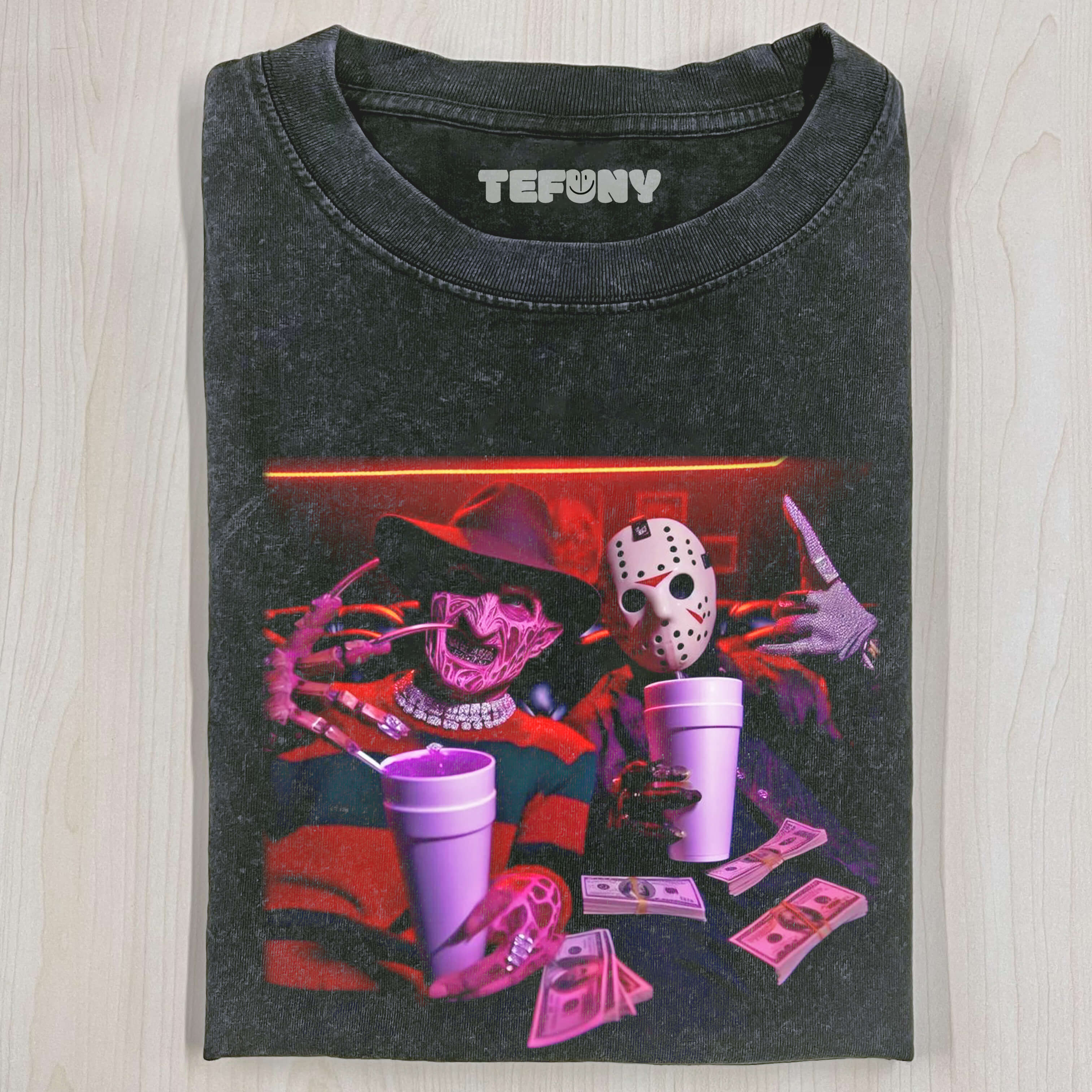 FREDDY AND JASON HALLOWEEN T-SHIRT