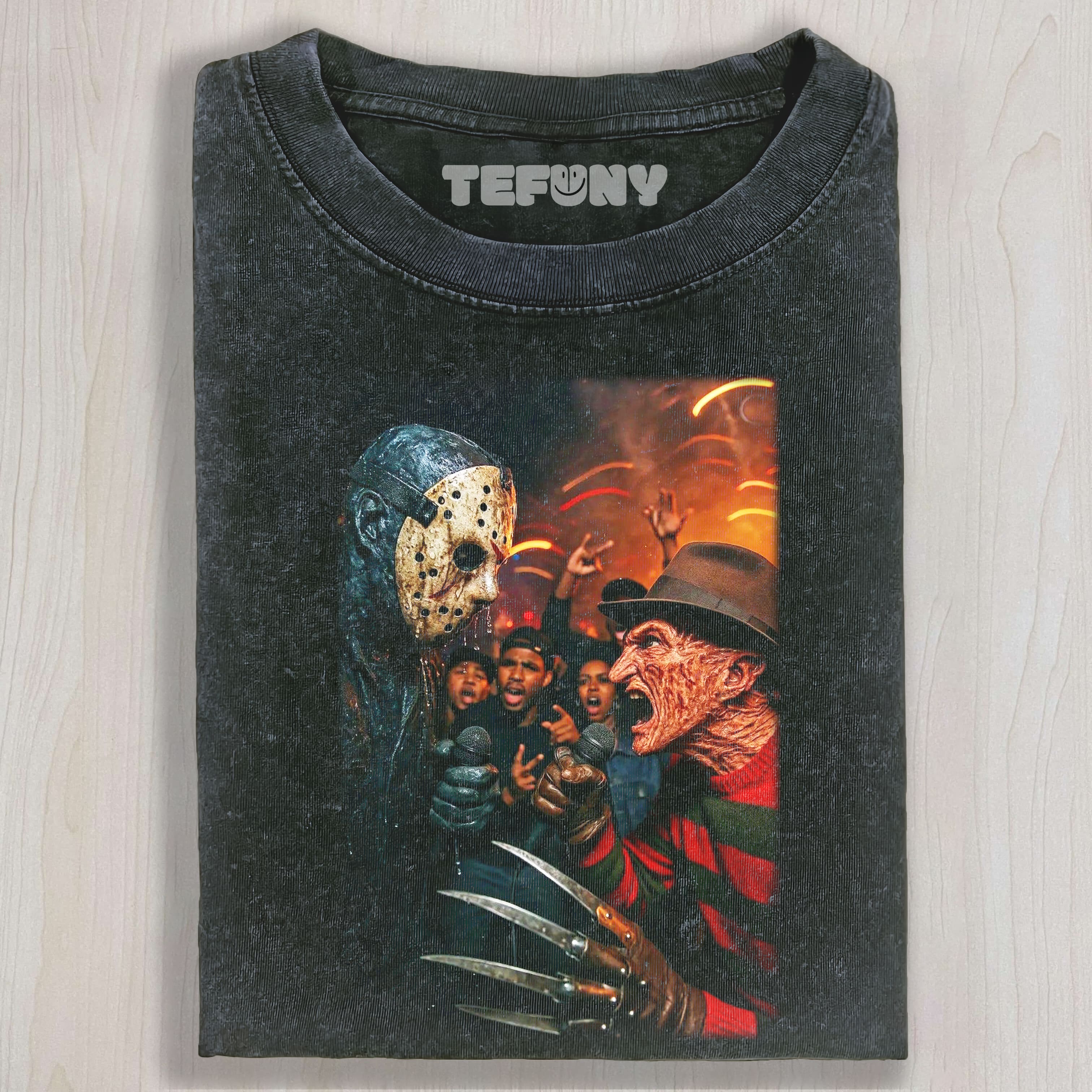 FREDDY AND JASON IN A BATTLE UNISEX TEE, TANK TOP, LAYERED LS, SWEATSHIRT & HOODIE