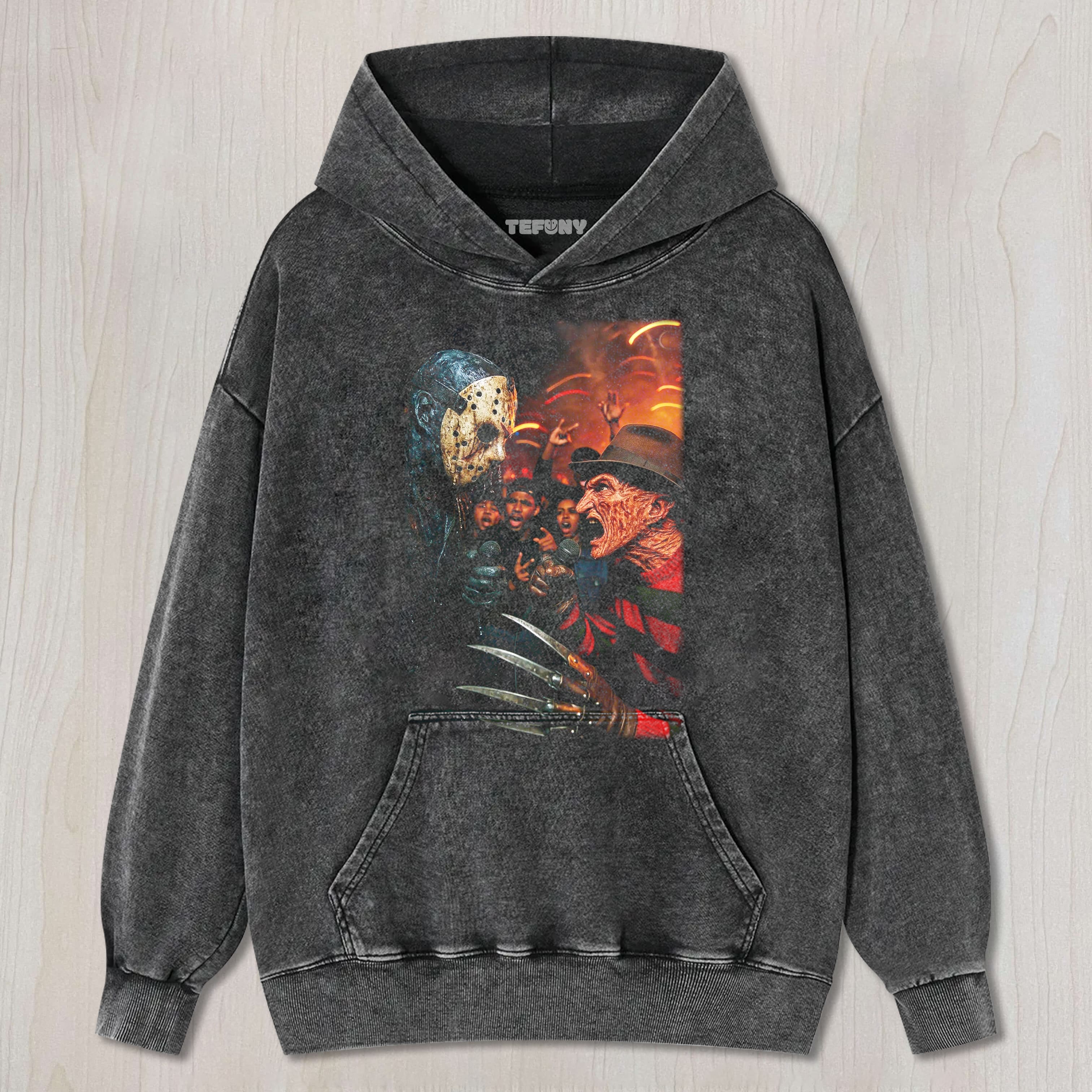 FREDDY AND JASON IN A BATTLE UNISEX TEE, TANK TOP, LAYERED LS, SWEATSHIRT & HOODIE