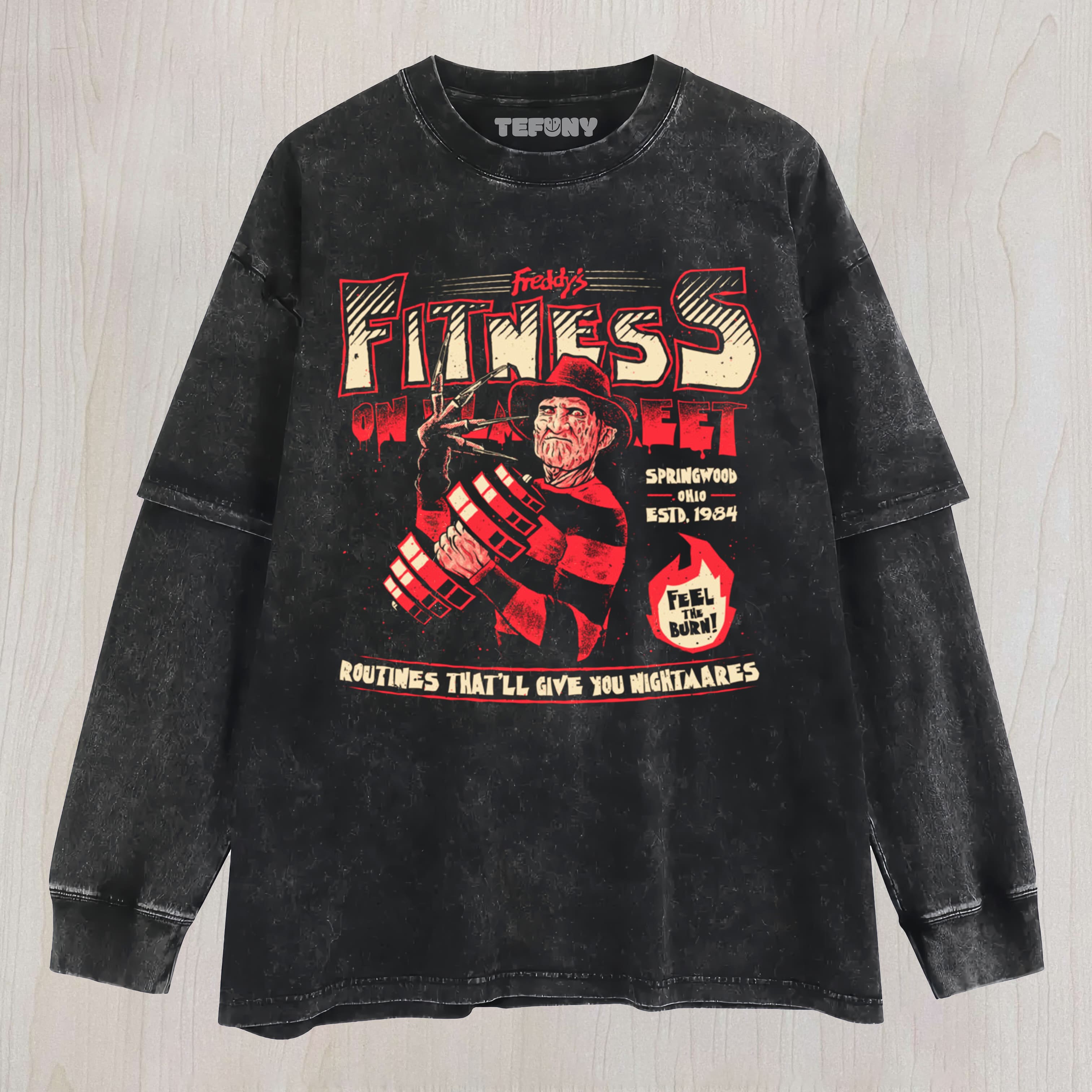 FREDDY'S FITNESS LAYERED LONG SLEEVE