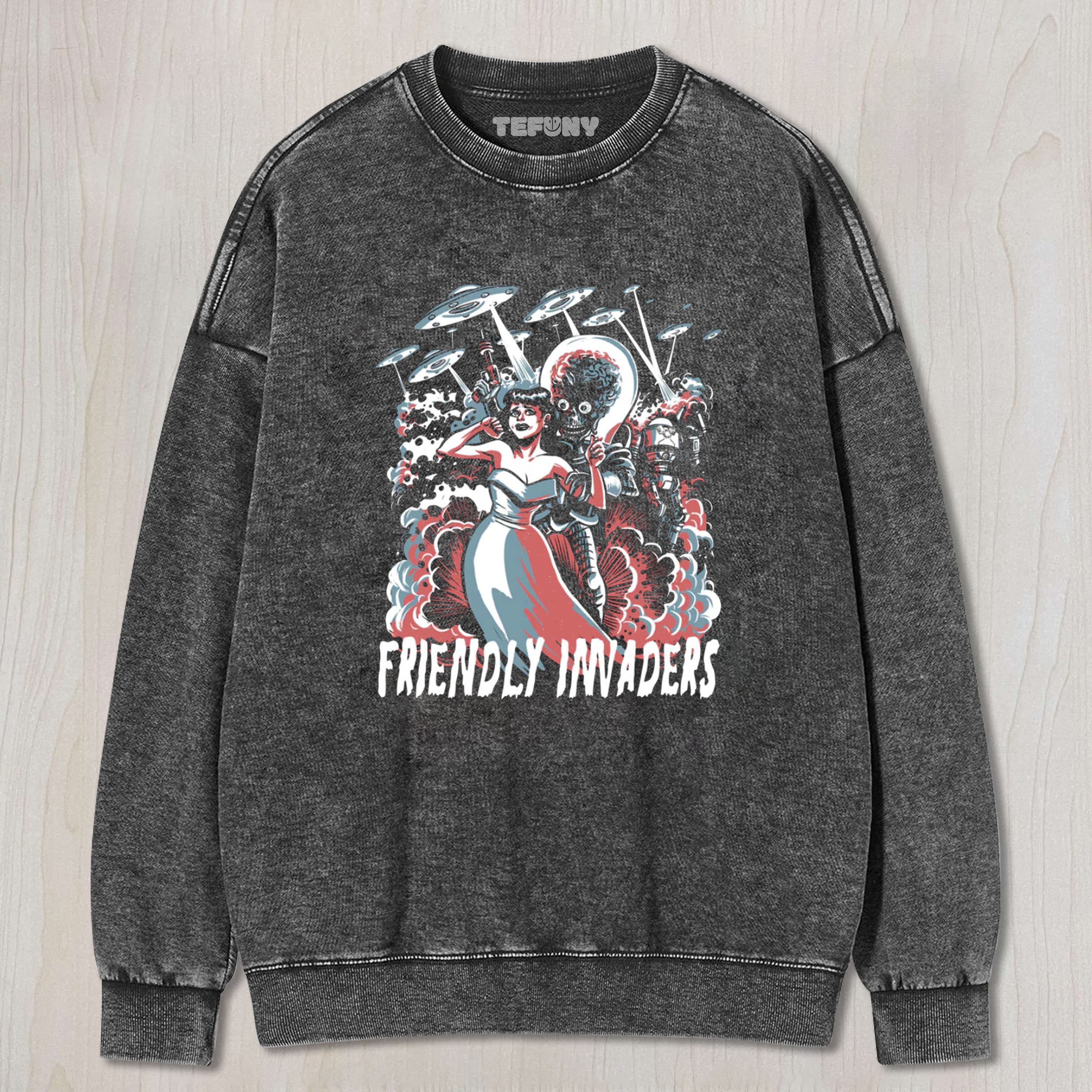 FRIENDLY INVADERS UNISEX TEE, TANK TOP, LAYERED LS, SWEATSHIRT & HOODIE