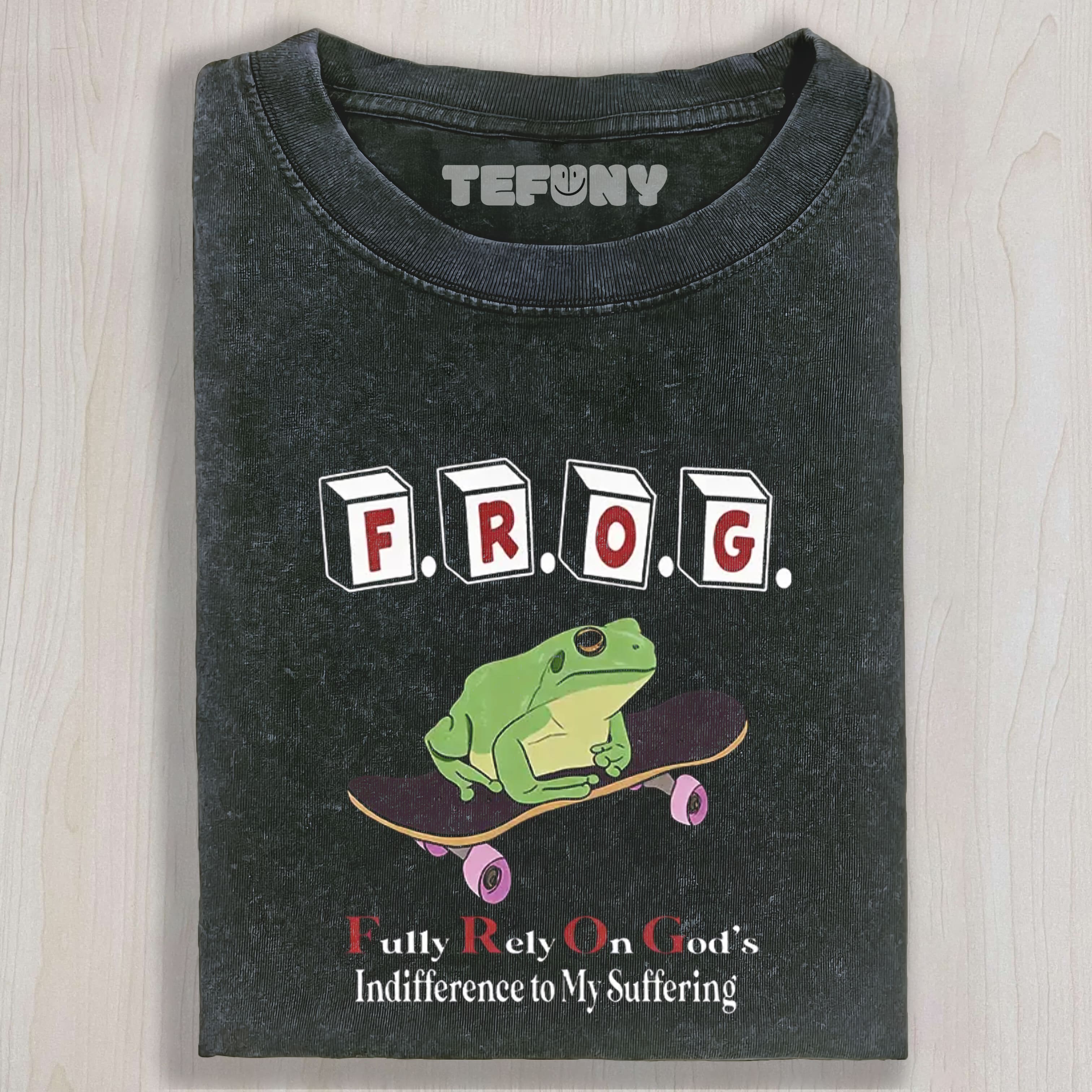 FROG FUNNY MEME WASHED TEE & SWEAT & HOOD