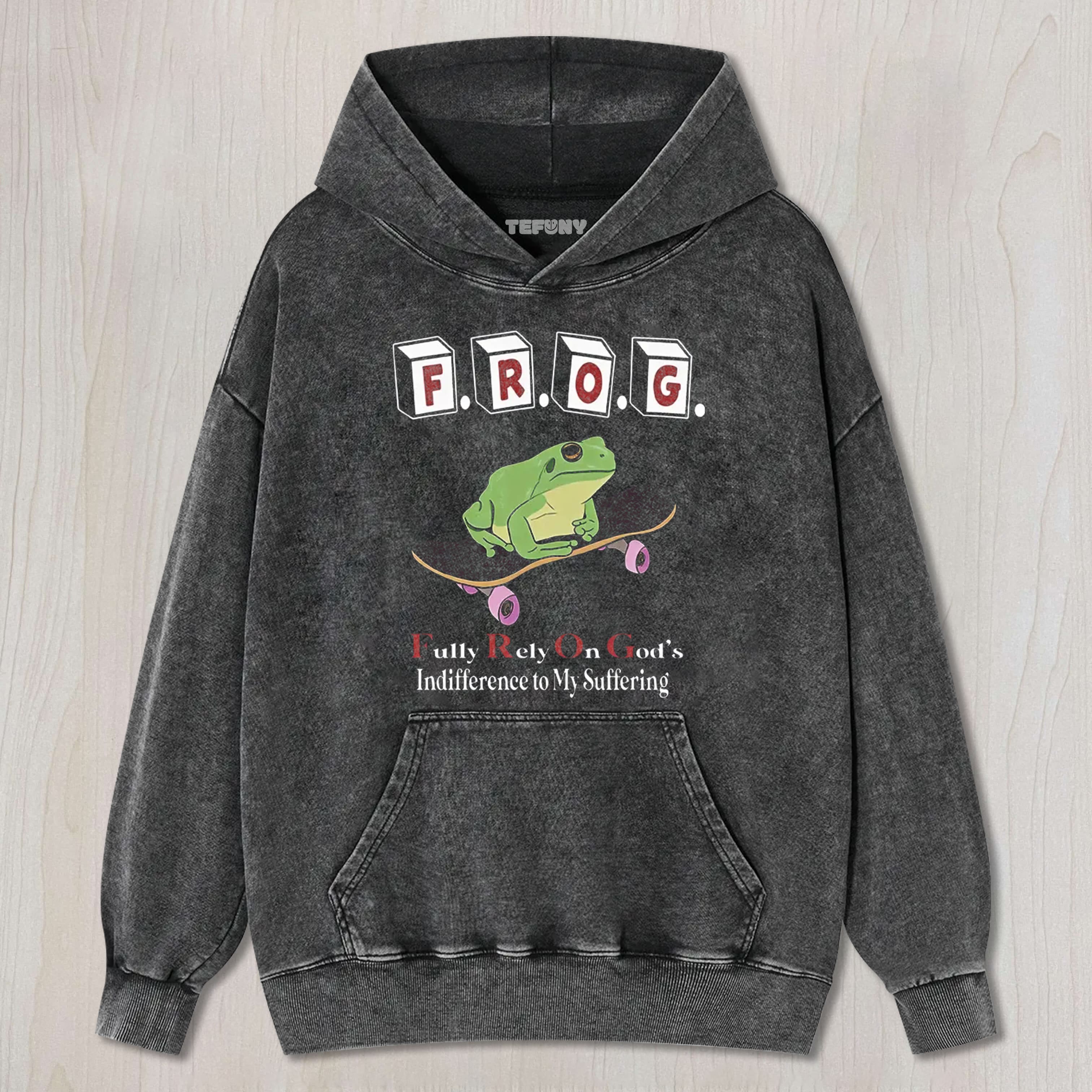 FROG FUNNY MEME WASHED TEE & SWEAT & HOOD
