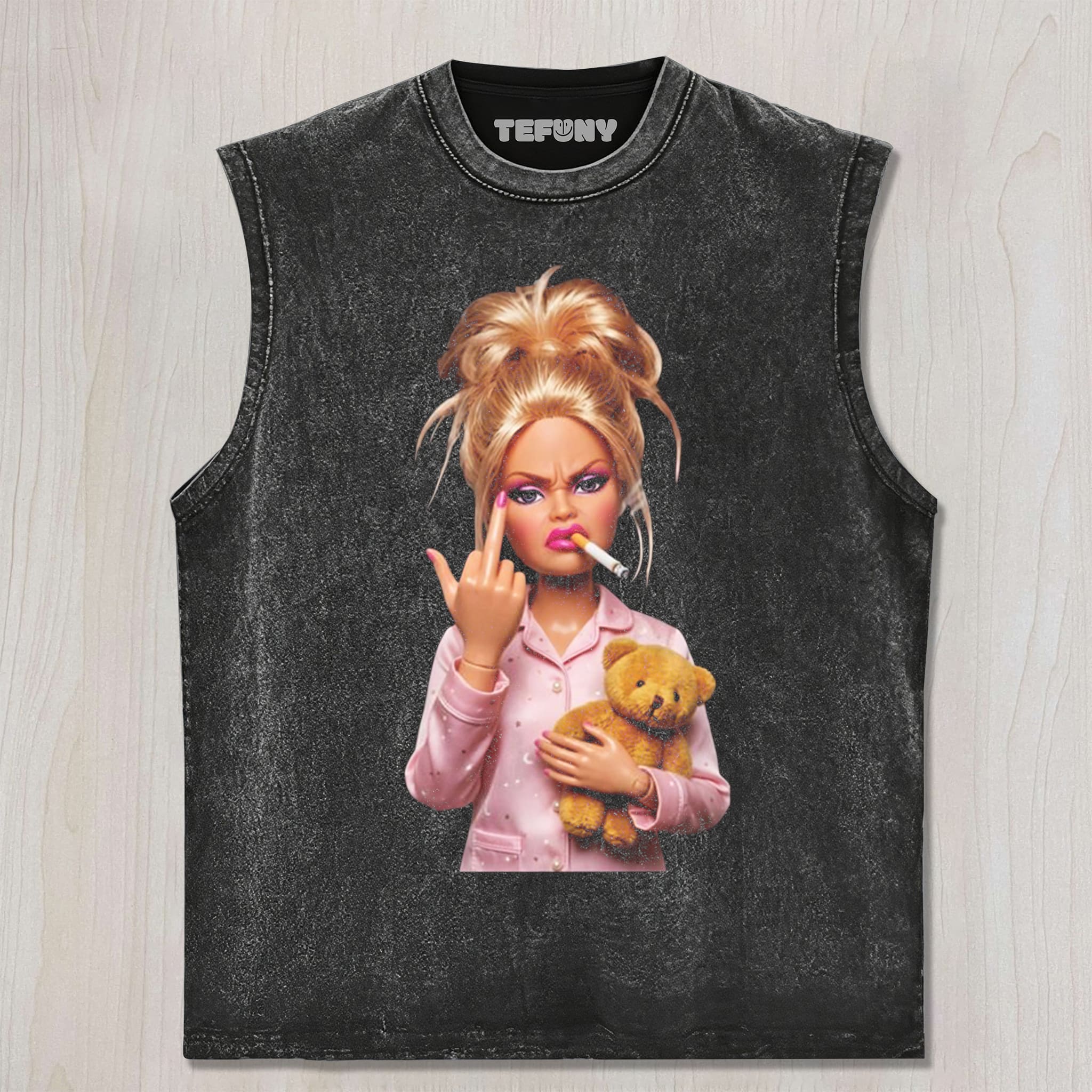 FUCK OFF DOLL MEME V1 UNISEX TEE, TANK TOP, LAYERED LS, SWEATSHIRT & HOODIE
