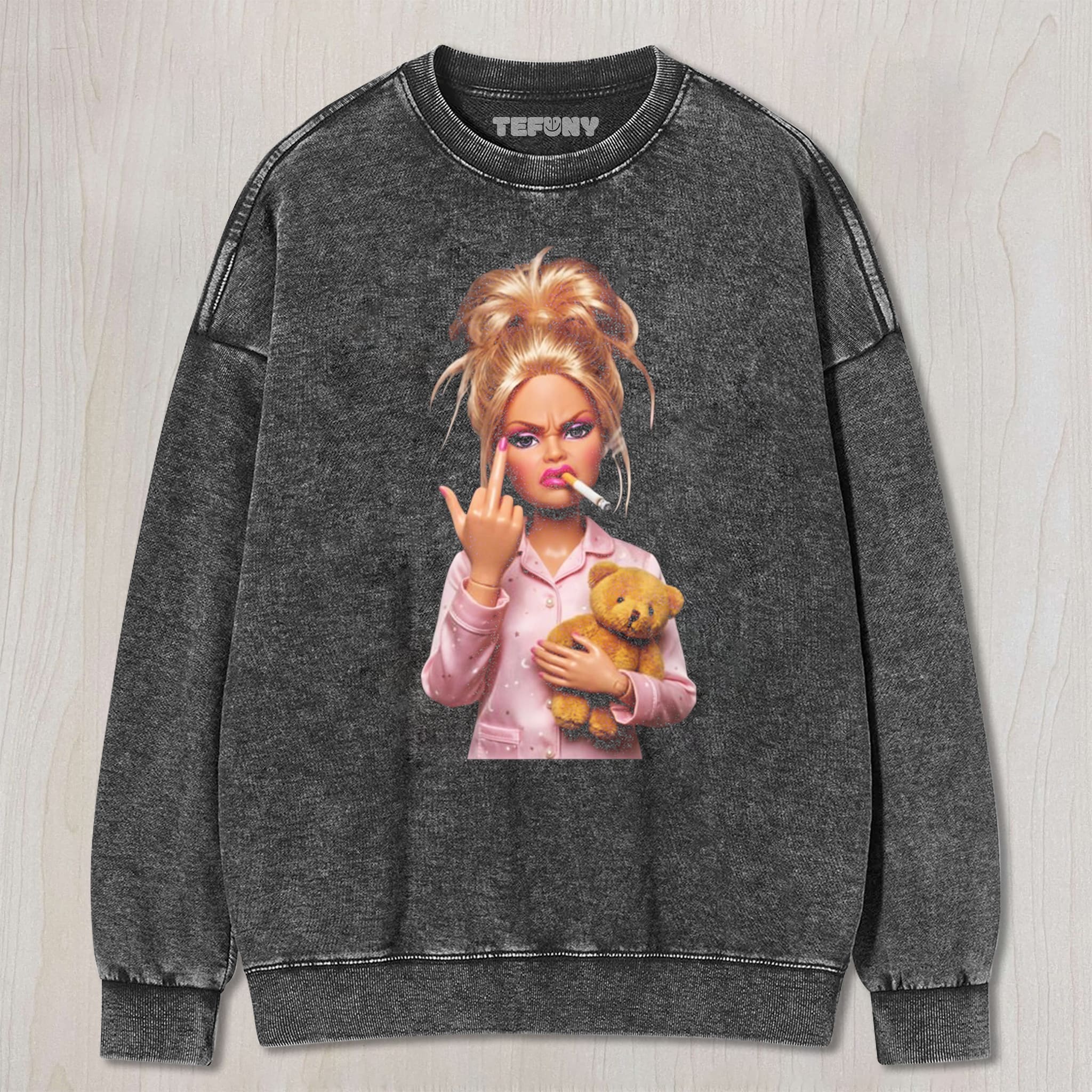 FUCK OFF DOLL MEME V1 UNISEX TEE, TANK TOP, LAYERED LS, SWEATSHIRT & HOODIE