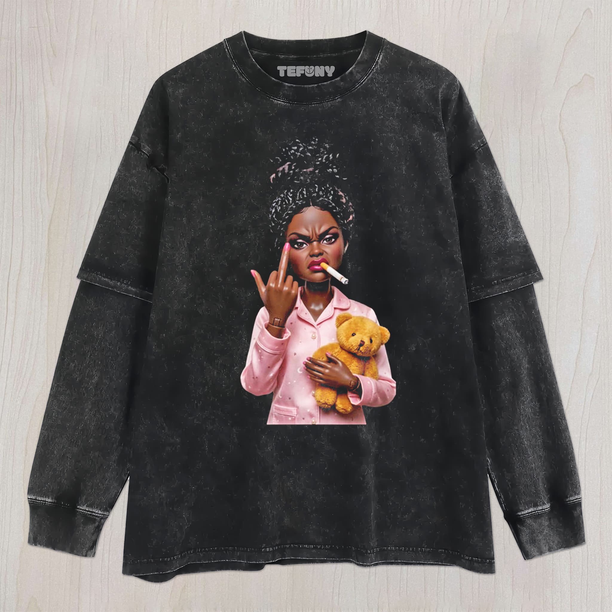 FUCK OFF DOLL MEME V2 UNISEX TEE, TANK TOP, LAYERED LS, SWEATSHIRT & HOODIE